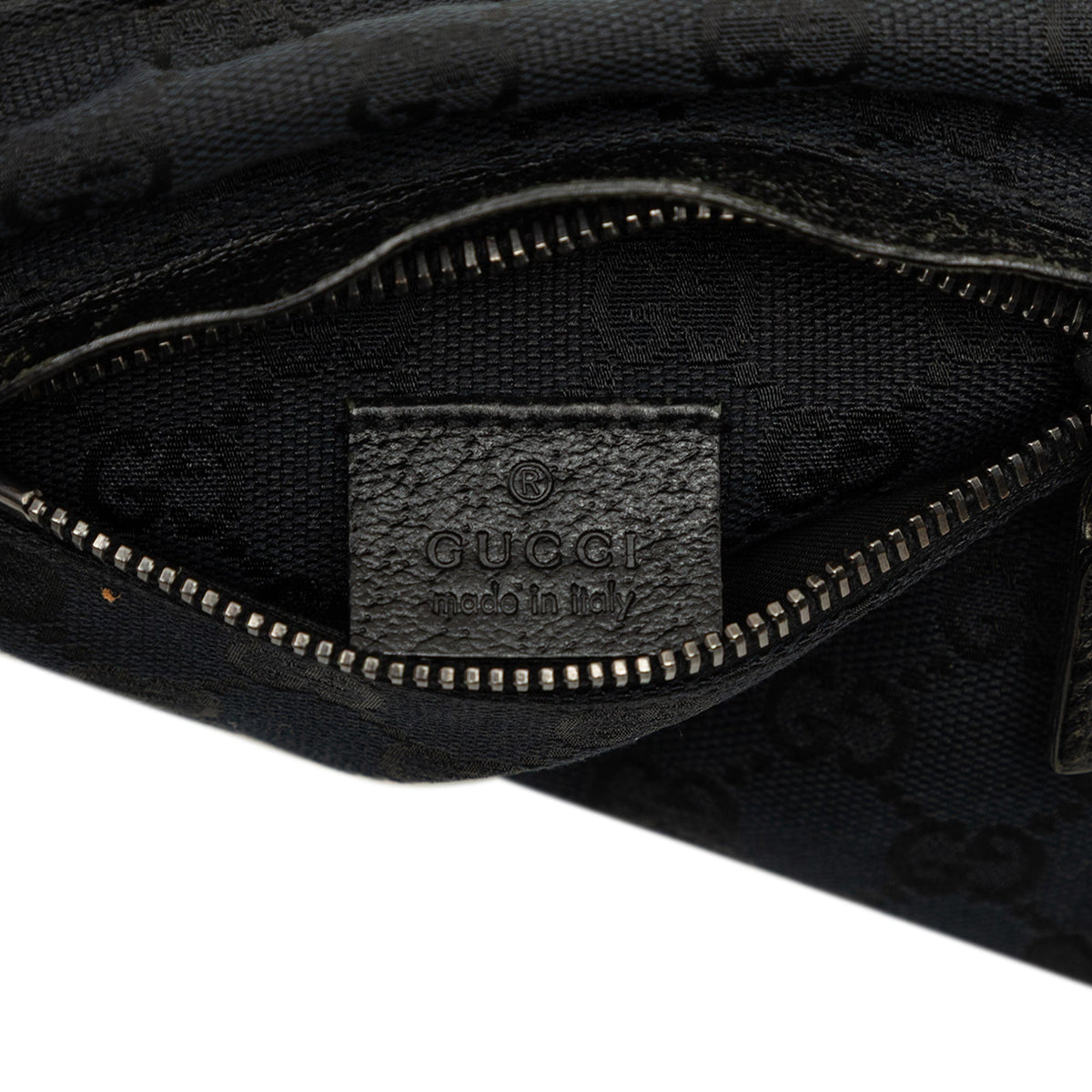 Gucci GG Canvas Double Pocket Belt Bag — Black