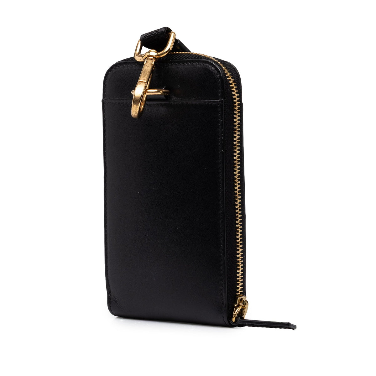 Versace Leather Medusa Phone Pouch Crossbody — Black