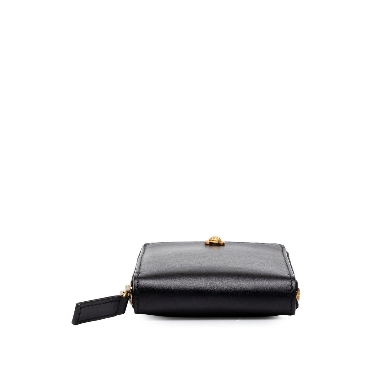 Versace Leather Medusa Phone Pouch Crossbody — Black
