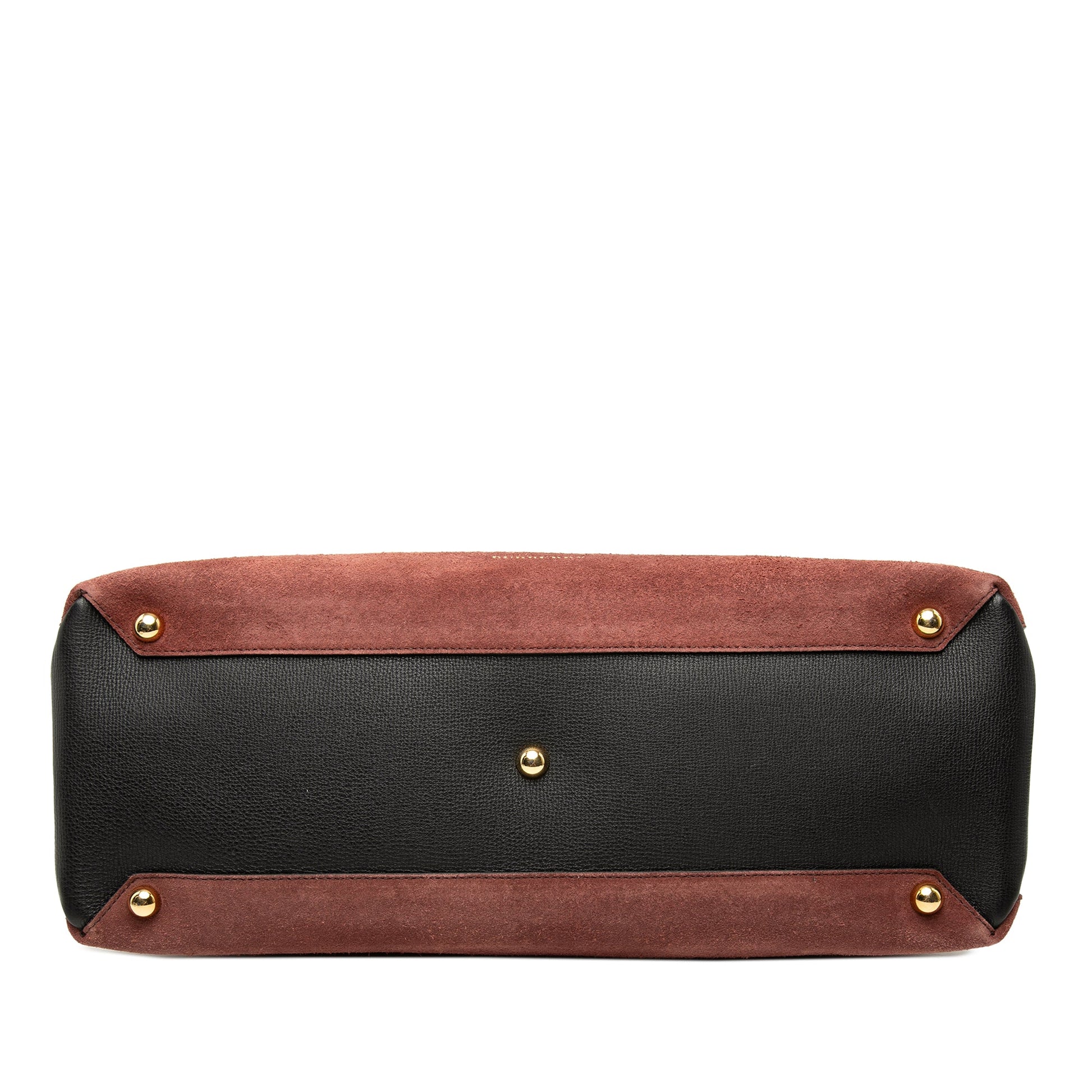 Burberry Large Suede and Calfskin Banner Satchel