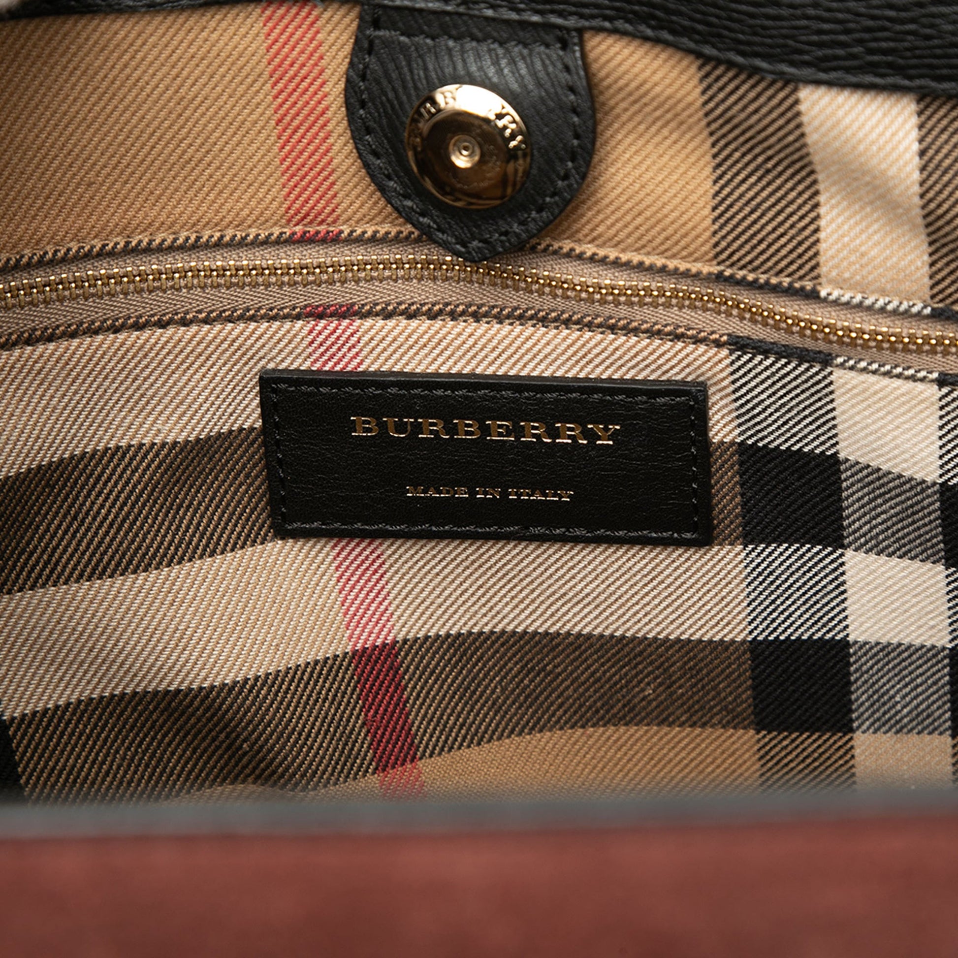 Burberry Large Suede and Calfskin Banner Satchel