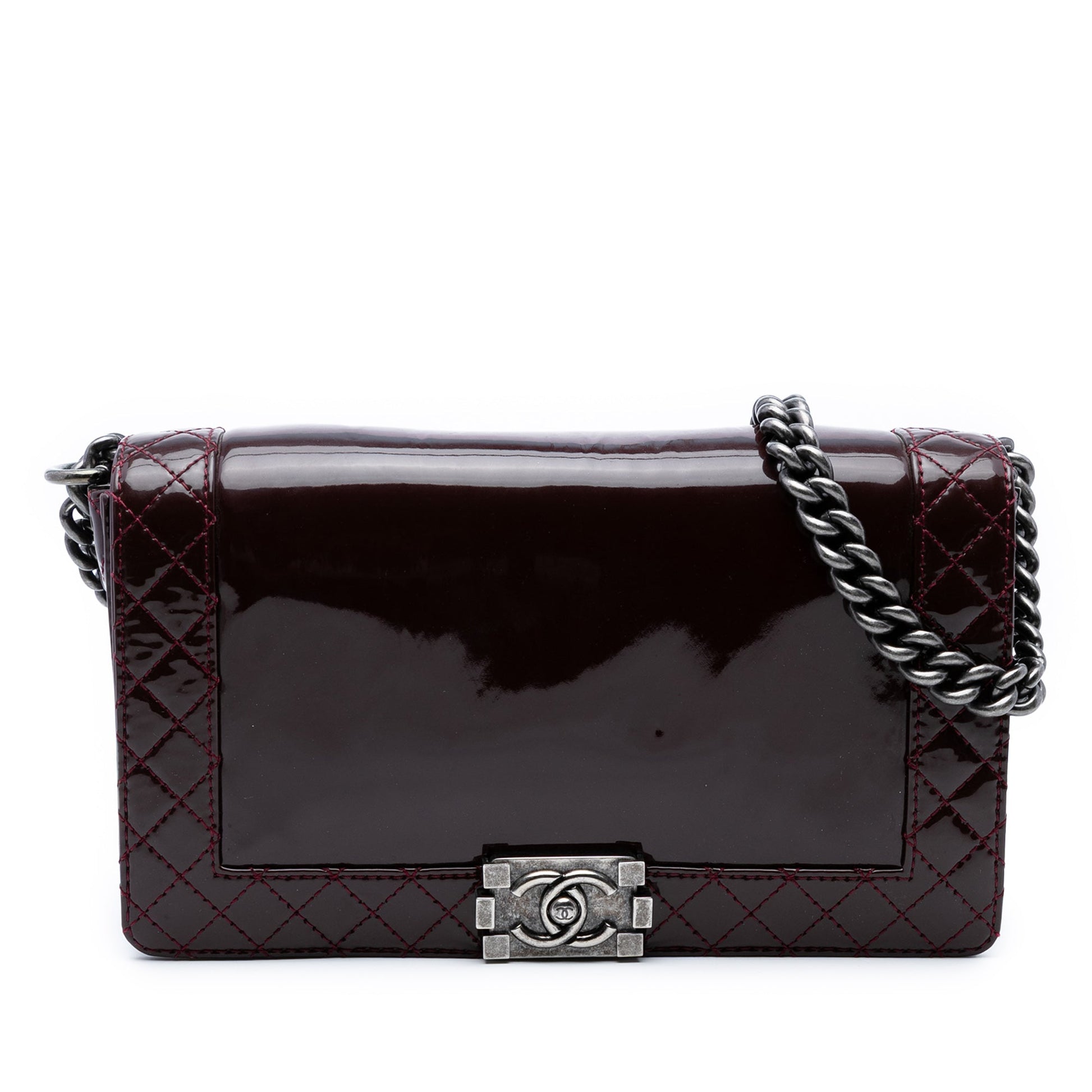 Chanel Medium Patent Boy Reverso Flap