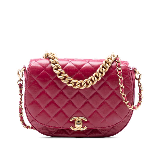 Chanel CC Quilted Shiny Calfskin Single Flap