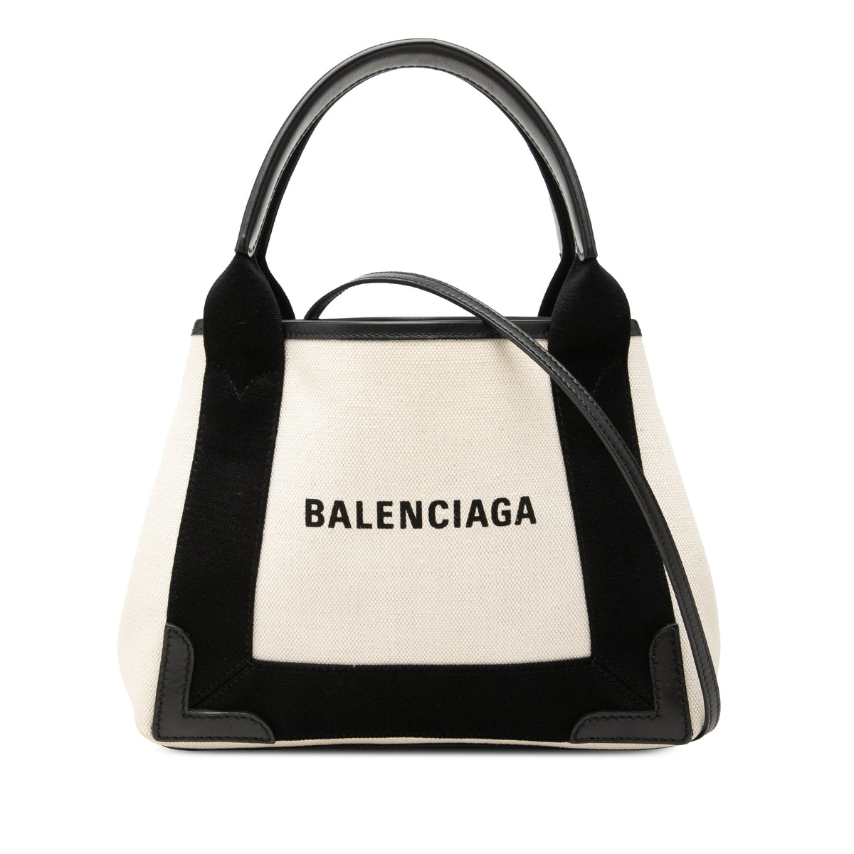 Balenciaga Canvas Navy Cabas Satchel XS