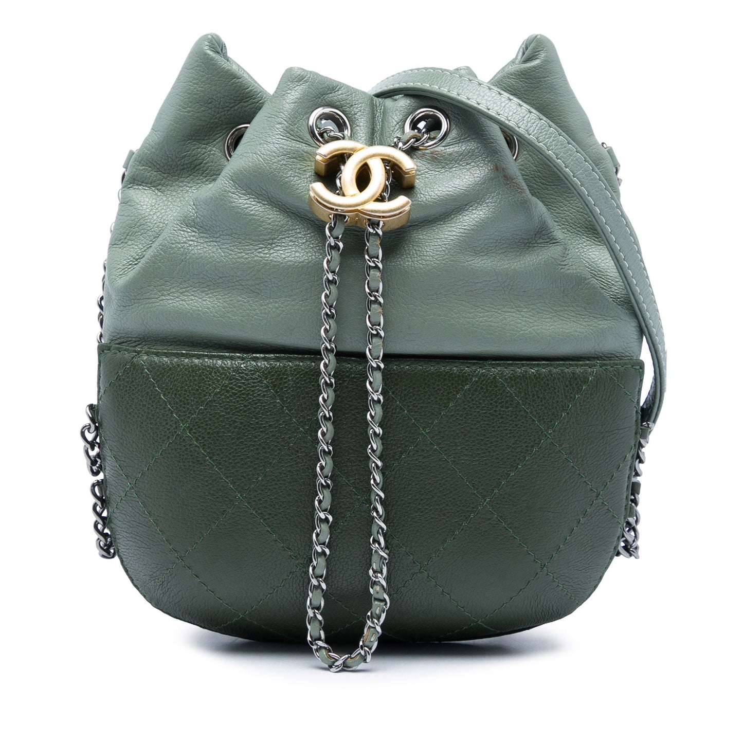 Chanel Small Bicolor Quilted Calfskin Gabrielle Bucket Bag
