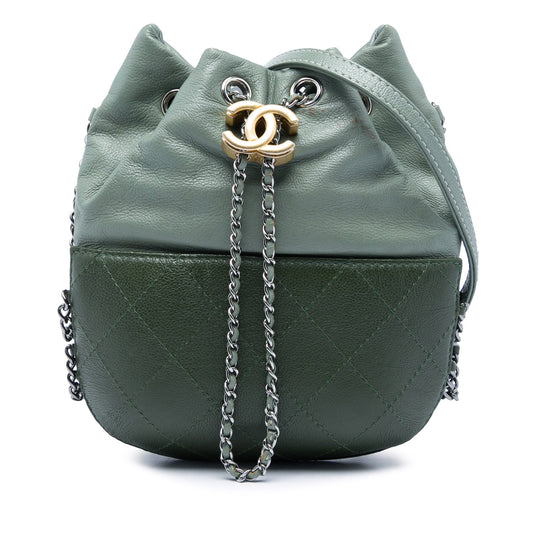 Chanel Small Bicolor Quilted Calfskin Gabrielle Bucket Bag