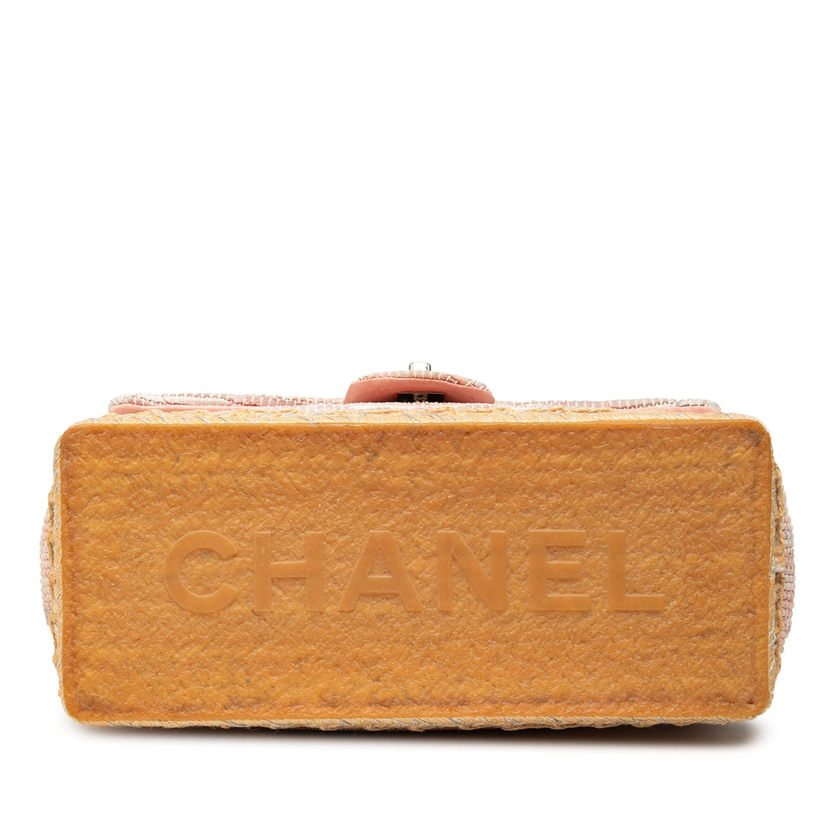 Chanel Quilted Cotton and  Jute Espadrille Chain Flap — Pink