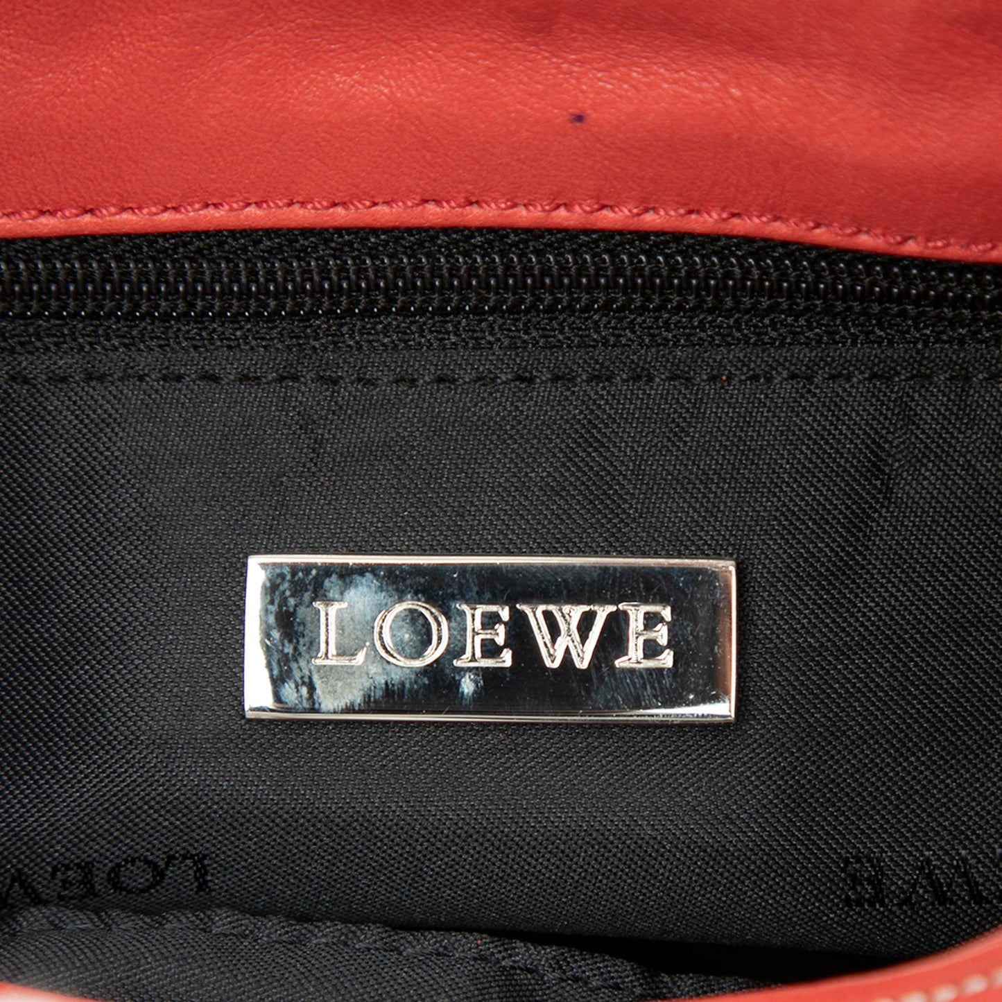 LOEWE Suede Trimmed Calfskin Half Moon Hobo