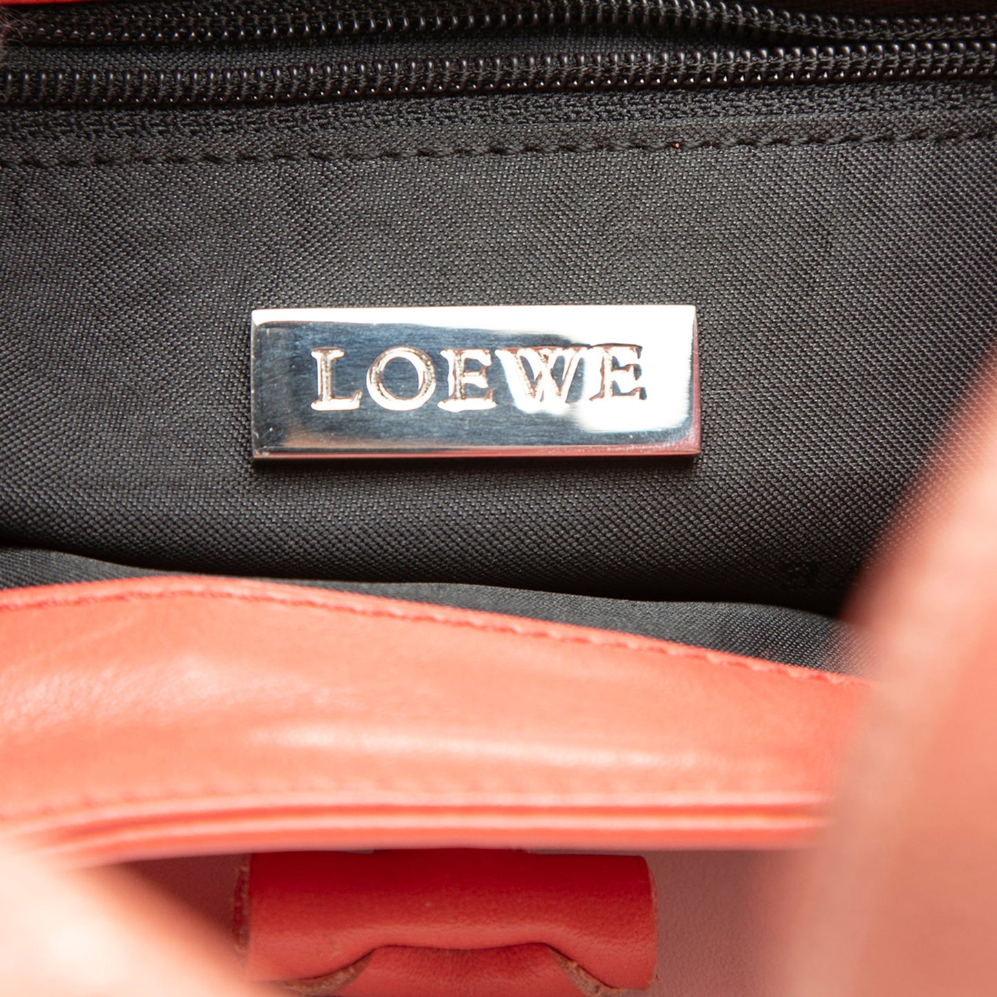 LOEWE Suede Trimmed Calfskin Half Moon Hobo