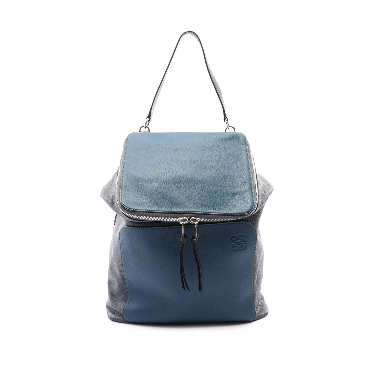LOEWE Large Leather Goya Backpack — Blue