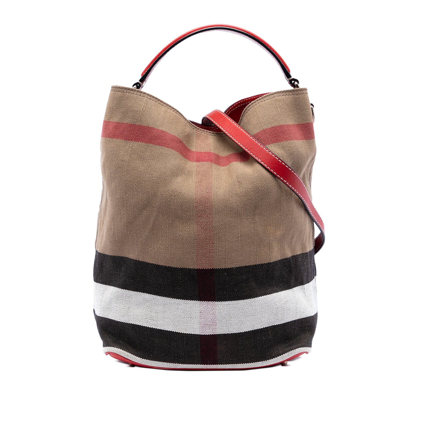 Burberry Medium Mega Check Canvas Ashby Bucket Bag