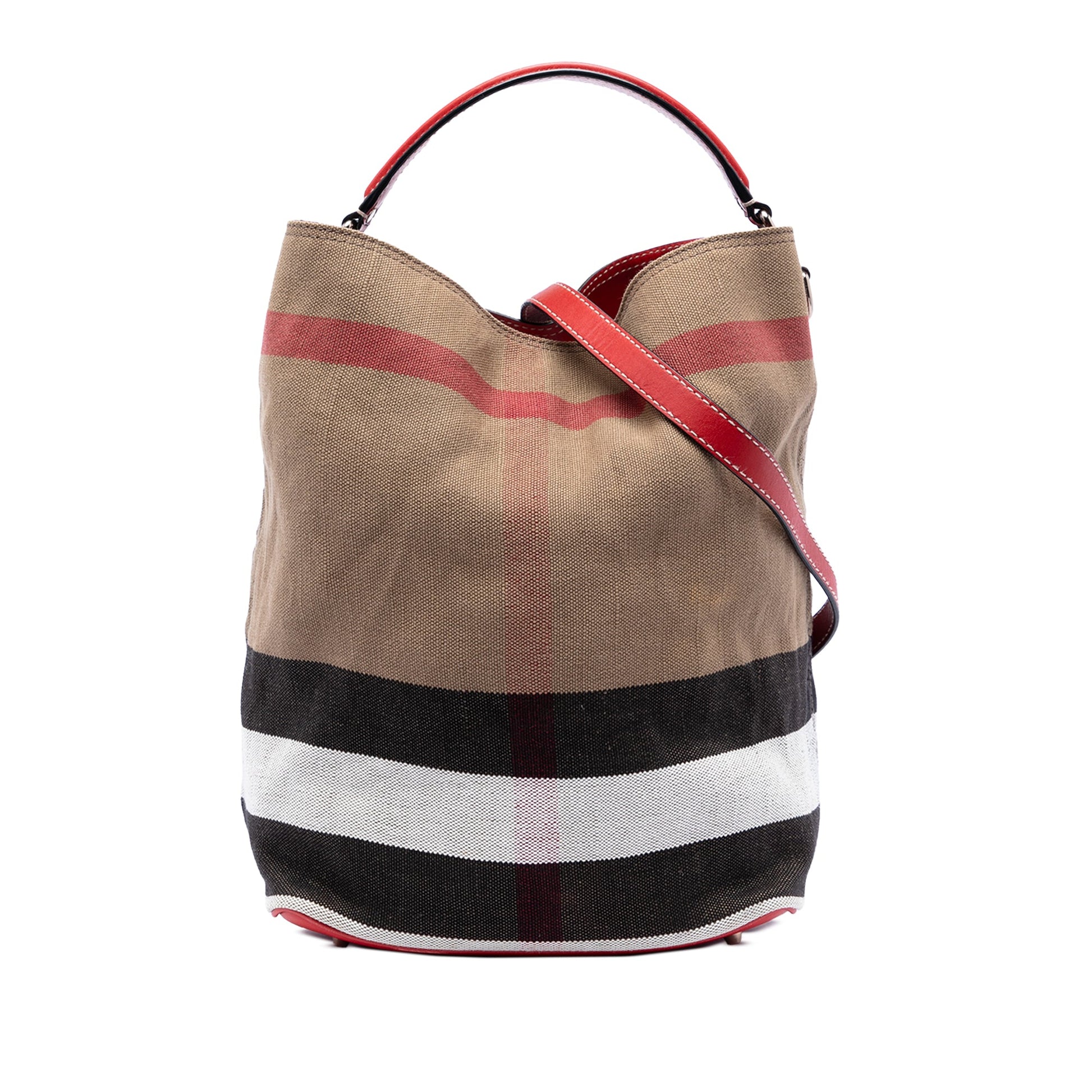 Burberry Medium Mega Check Canvas Ashby Bucket Bag