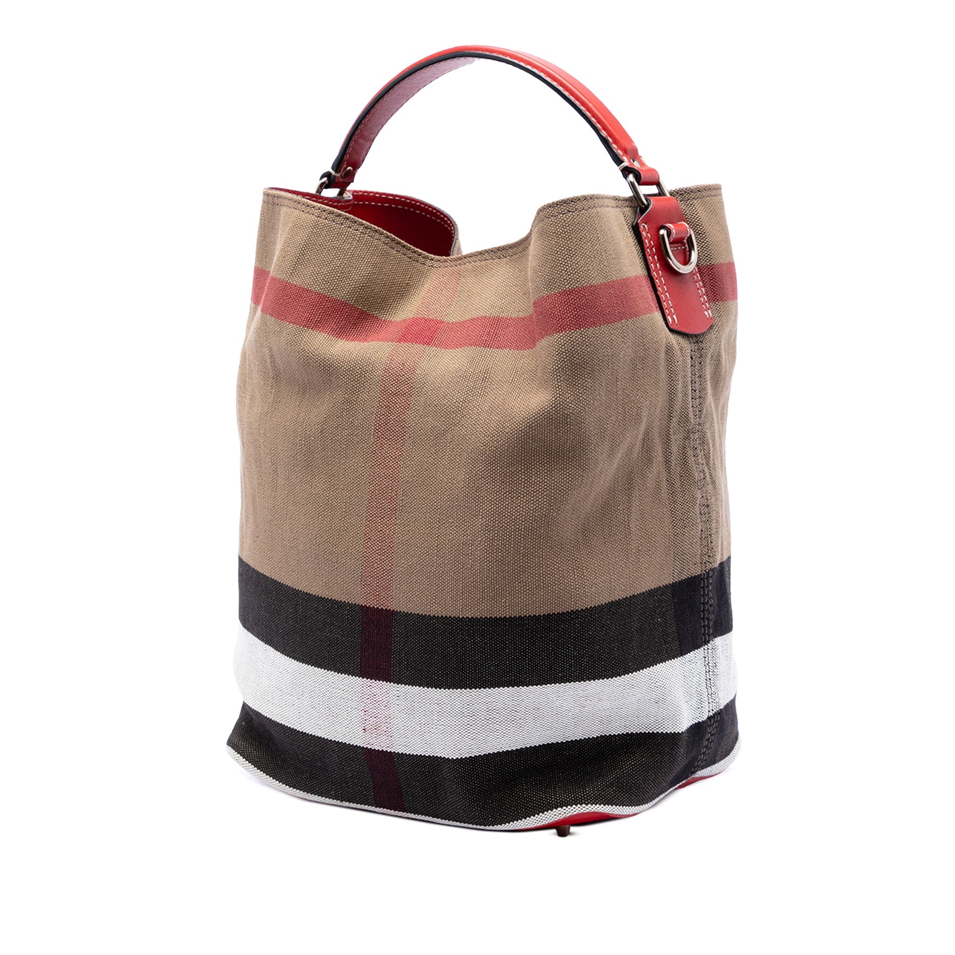 Burberry Medium Mega Check Canvas Ashby Bucket Bag