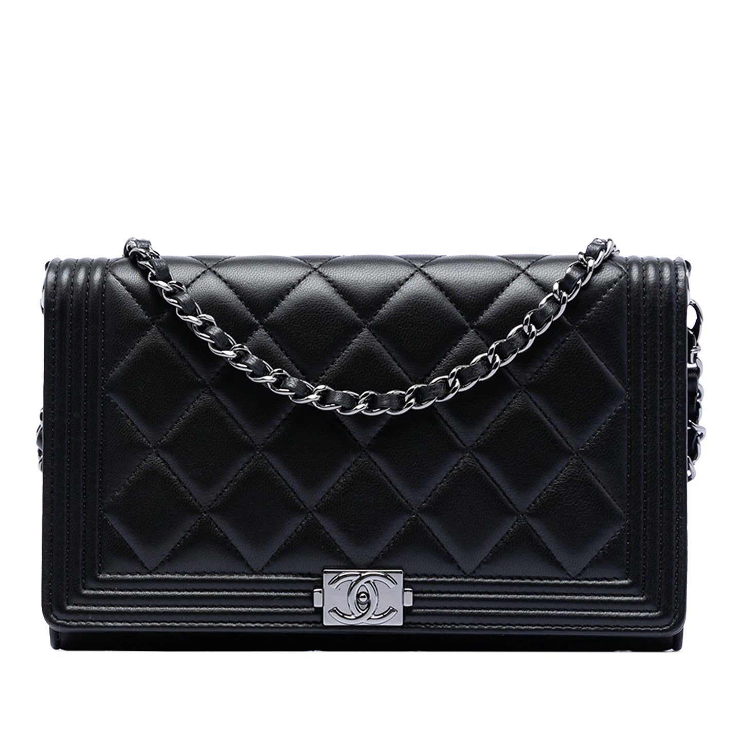Chanel Quilted Lambskin Boy Wallet On Chain