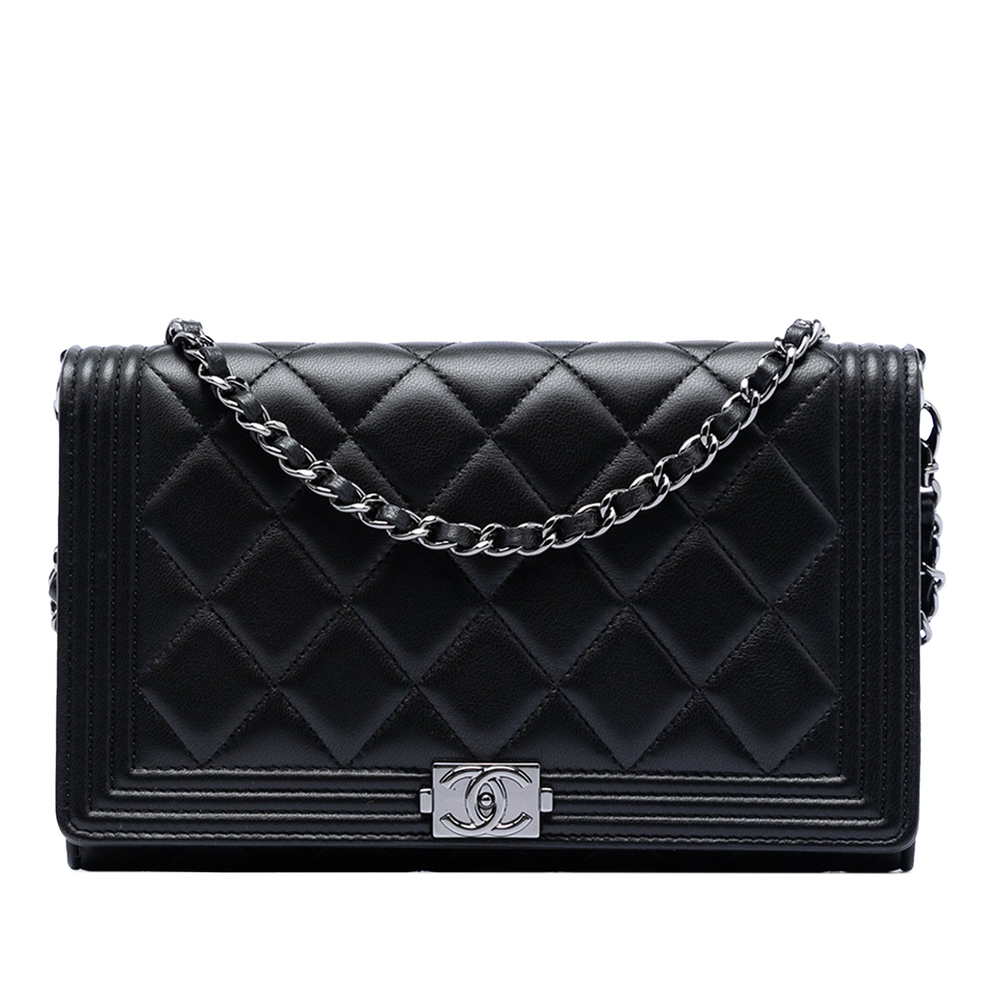 Chanel Quilted Lambskin Boy Wallet On Chain