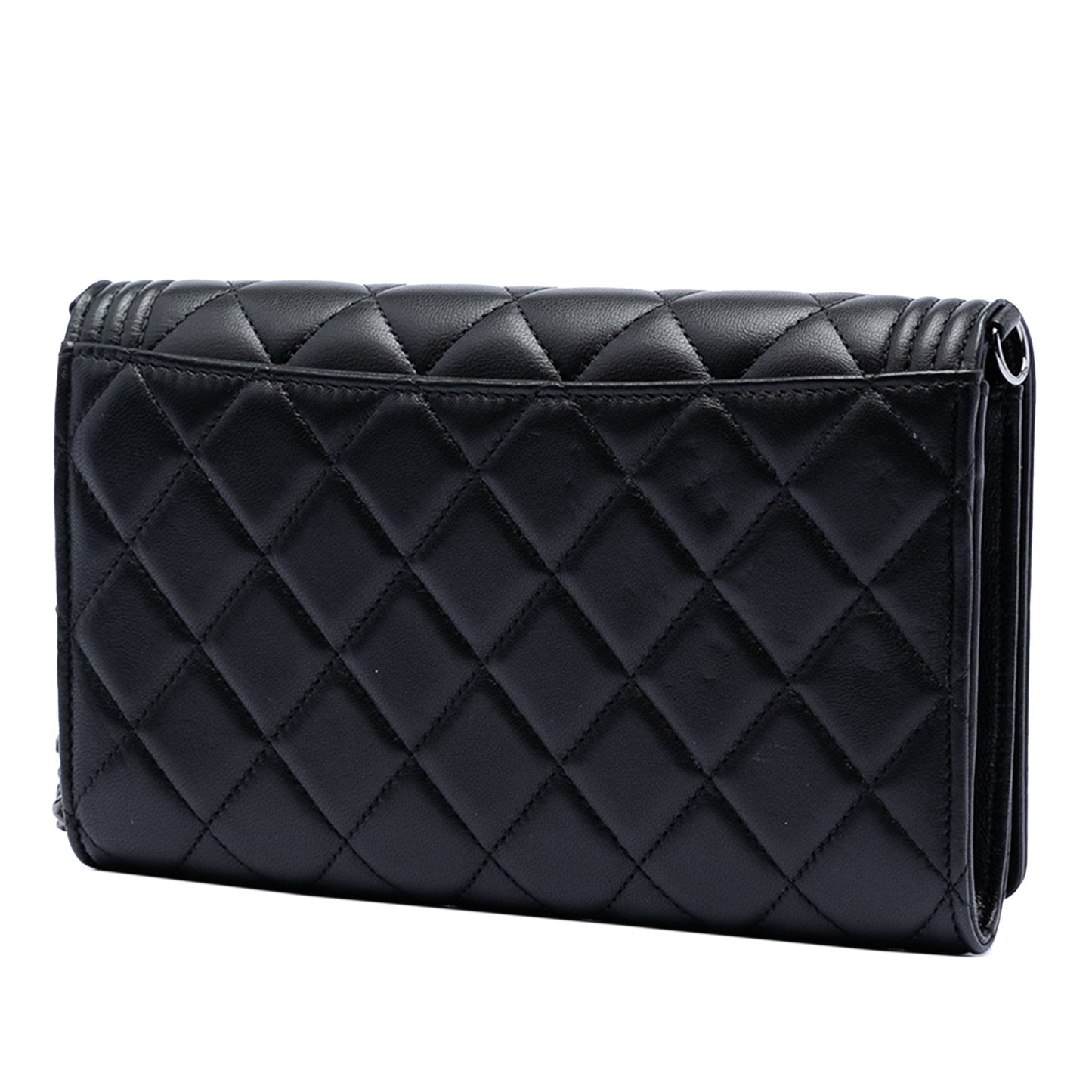 Chanel Quilted Lambskin Boy Wallet On Chain
