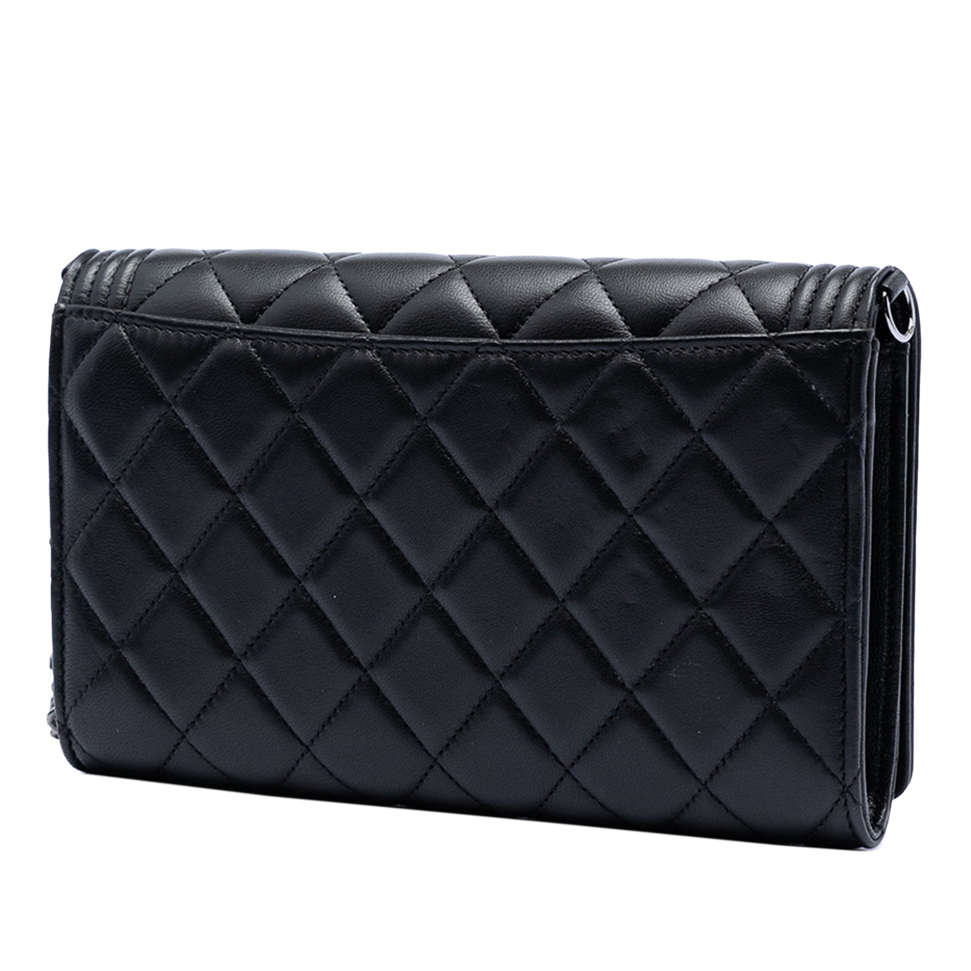 Chanel Quilted Lambskin Boy Wallet On Chain