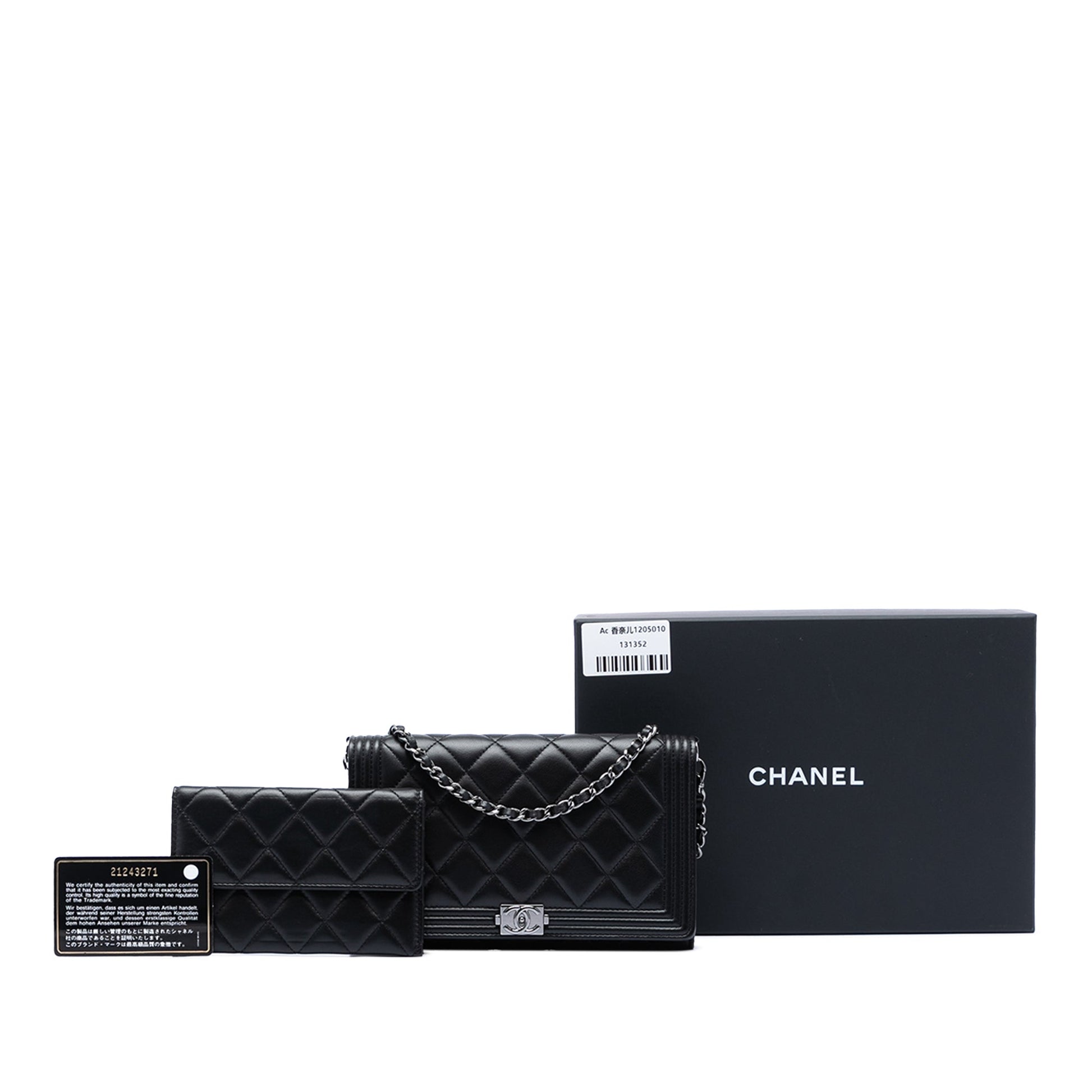 Chanel Quilted Lambskin Boy Wallet On Chain