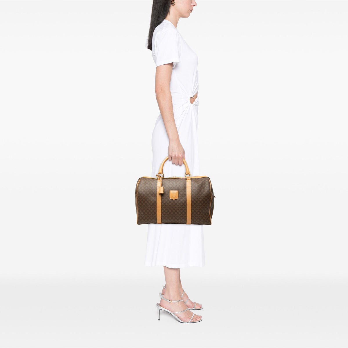Celine Macadam Coated Canvas Boston Bag