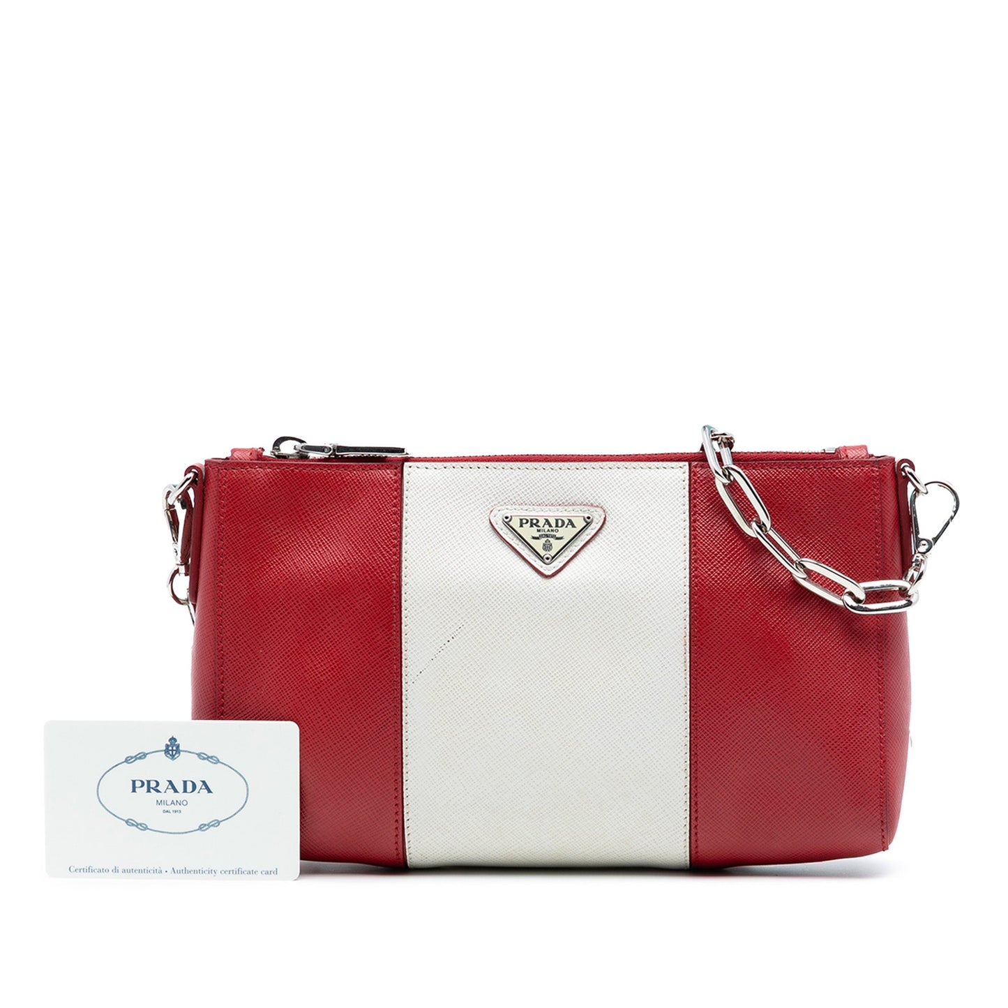 Prada Bicolor Saffiano Lux Crossbody