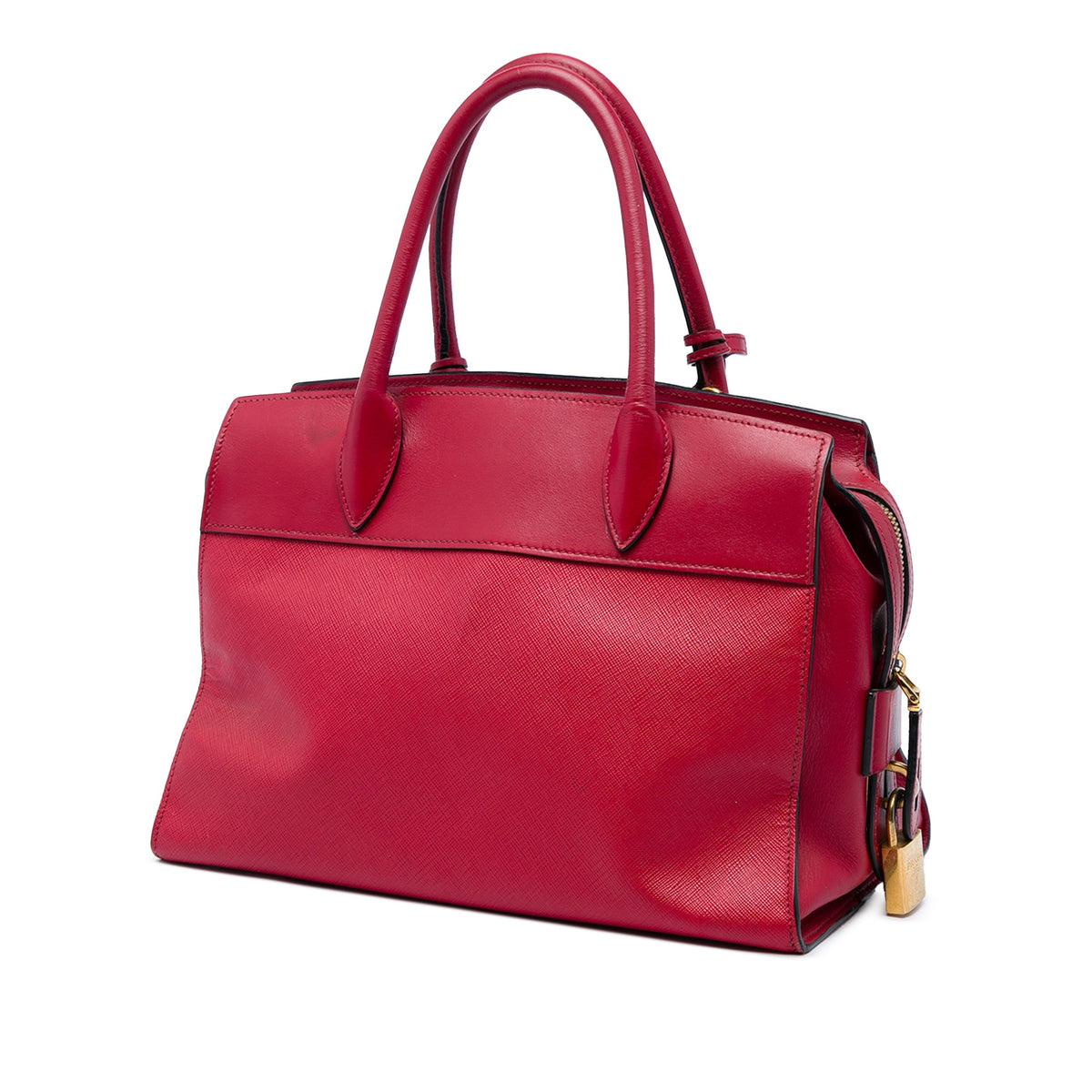 Prada Saffiano and City Calf Esplanade Satchel — Red