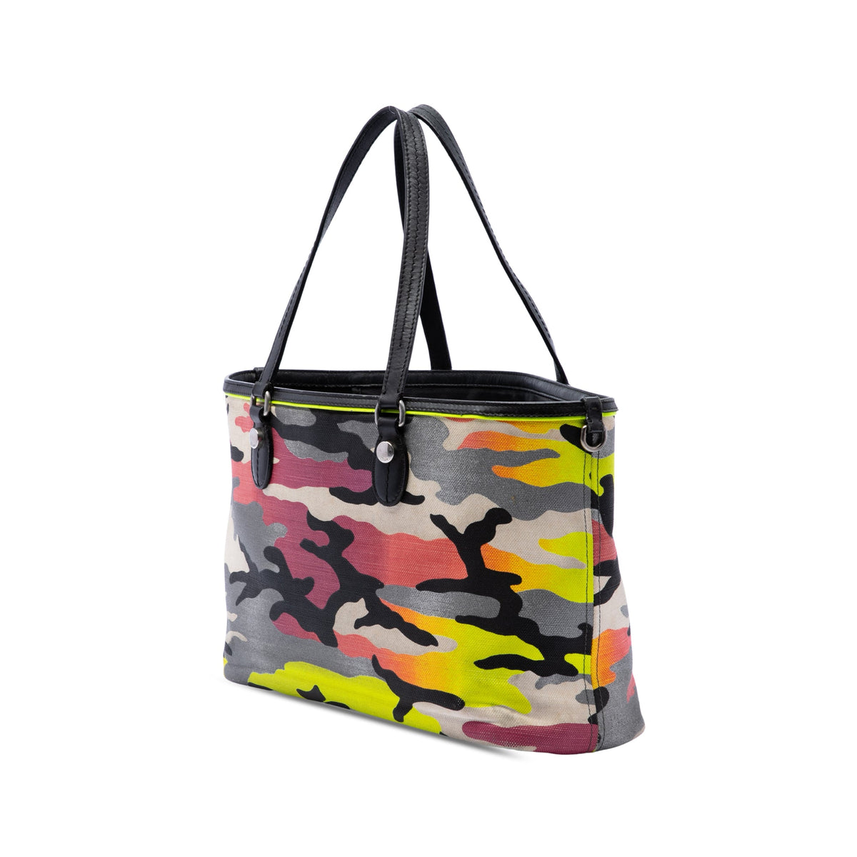 Dior Anselm Reyle Medium Canvas Camouflage Tote — Yellow