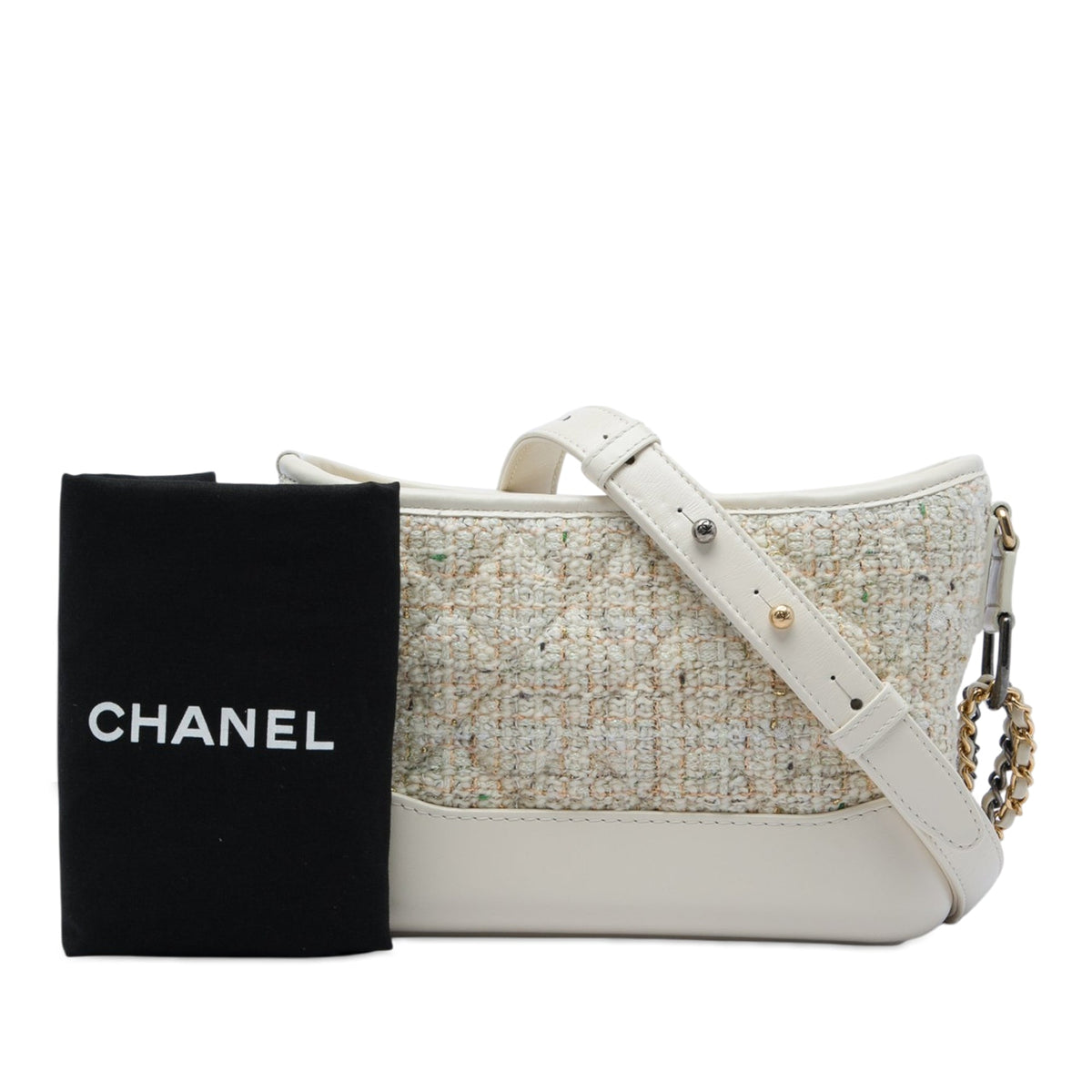 Chanel Small Tweed and Calfskin Gabrielle Crossbody — Brown