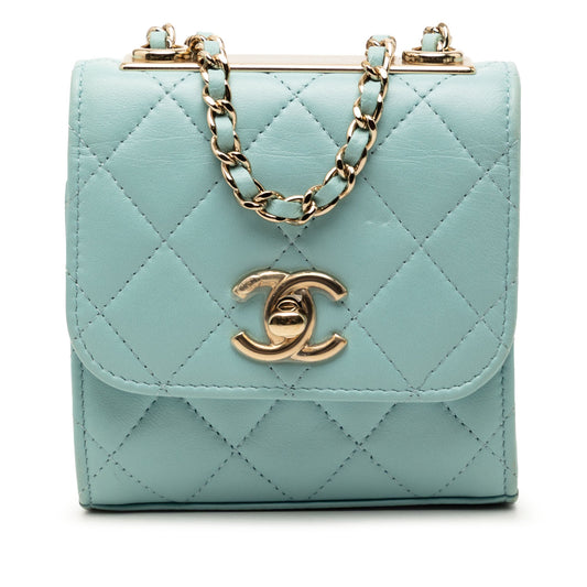Chanel Mini Quilted Lambskin Trendy CC Clutch With Chain