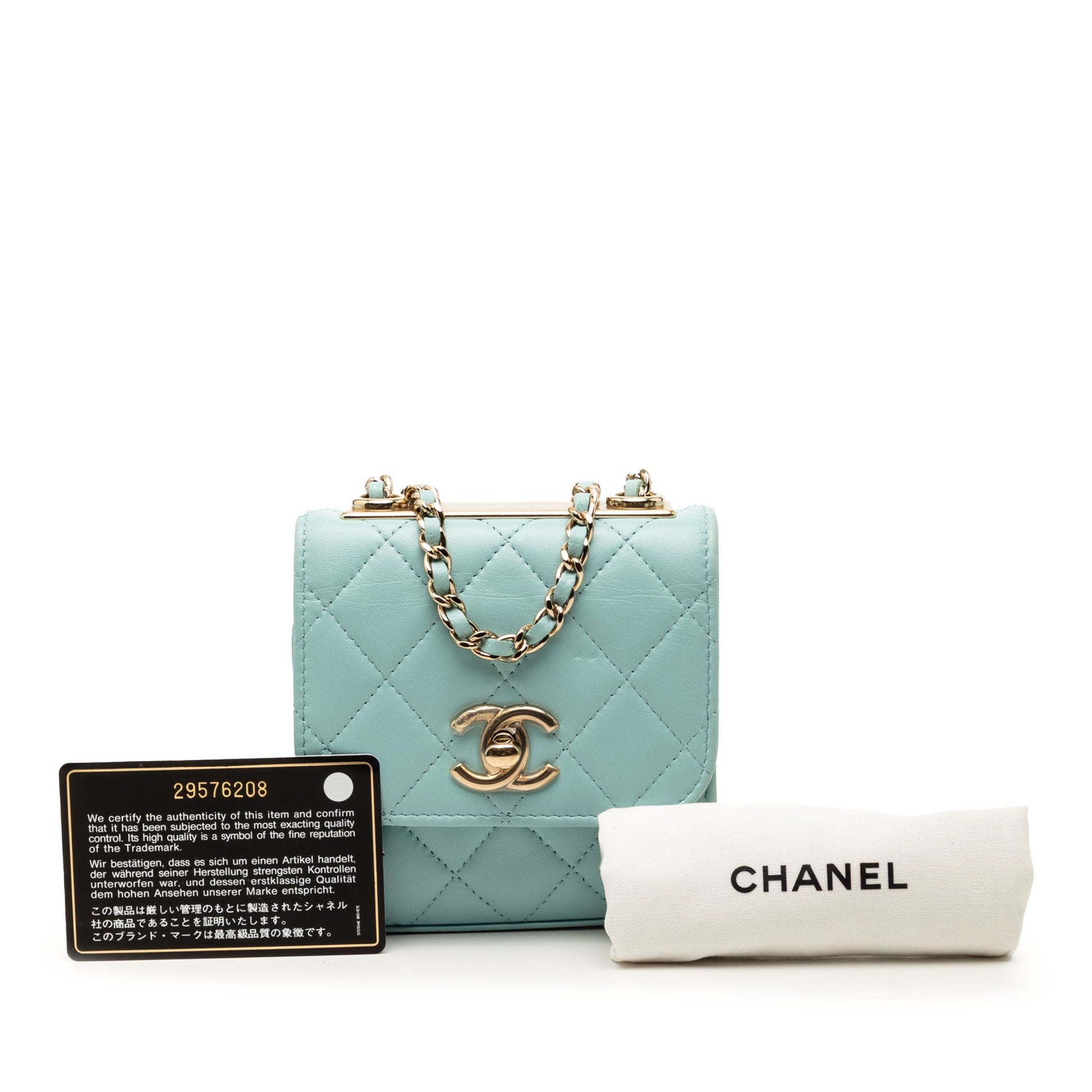 Chanel Mini Quilted Lambskin Trendy CC Clutch With Chain