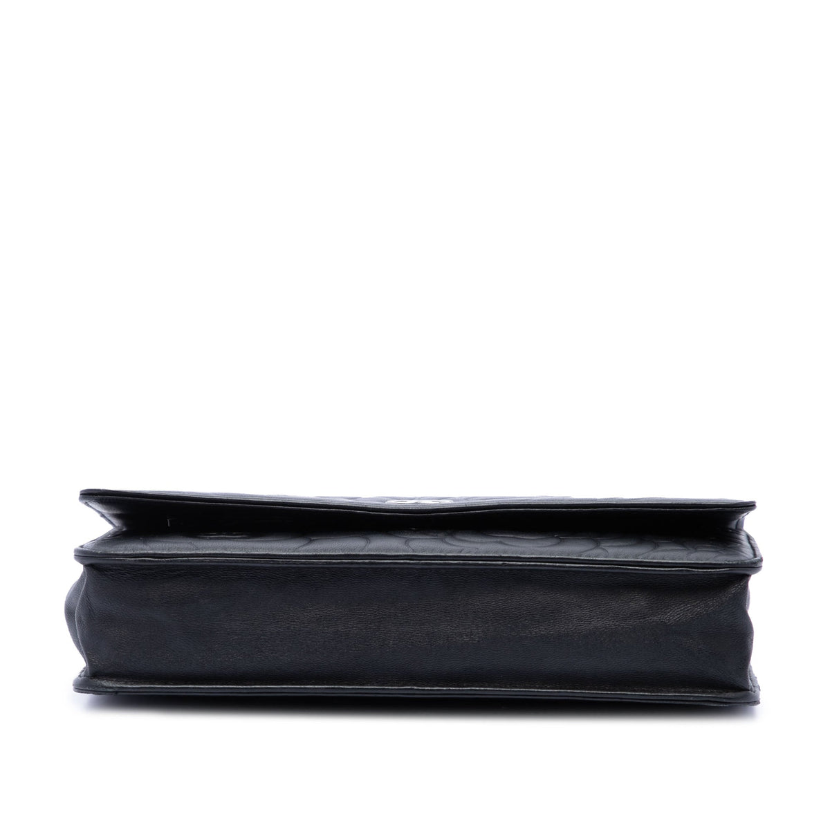 Chanel CC Embossed Lambskin Camellia Wallet On Chain