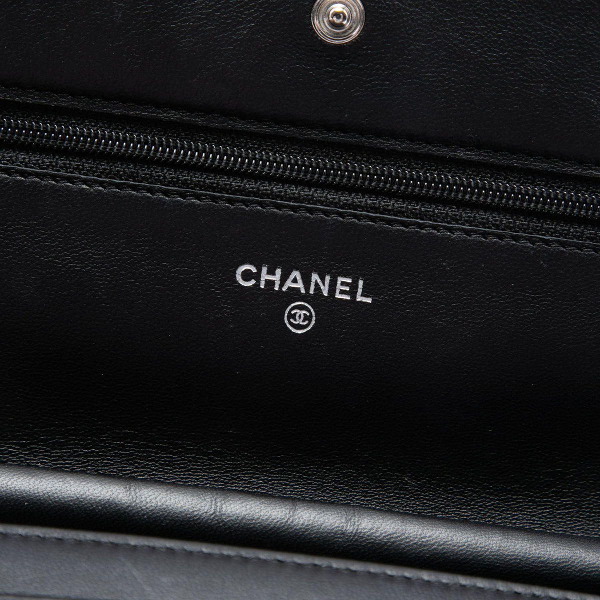 Chanel CC Embossed Lambskin Camellia Wallet On Chain