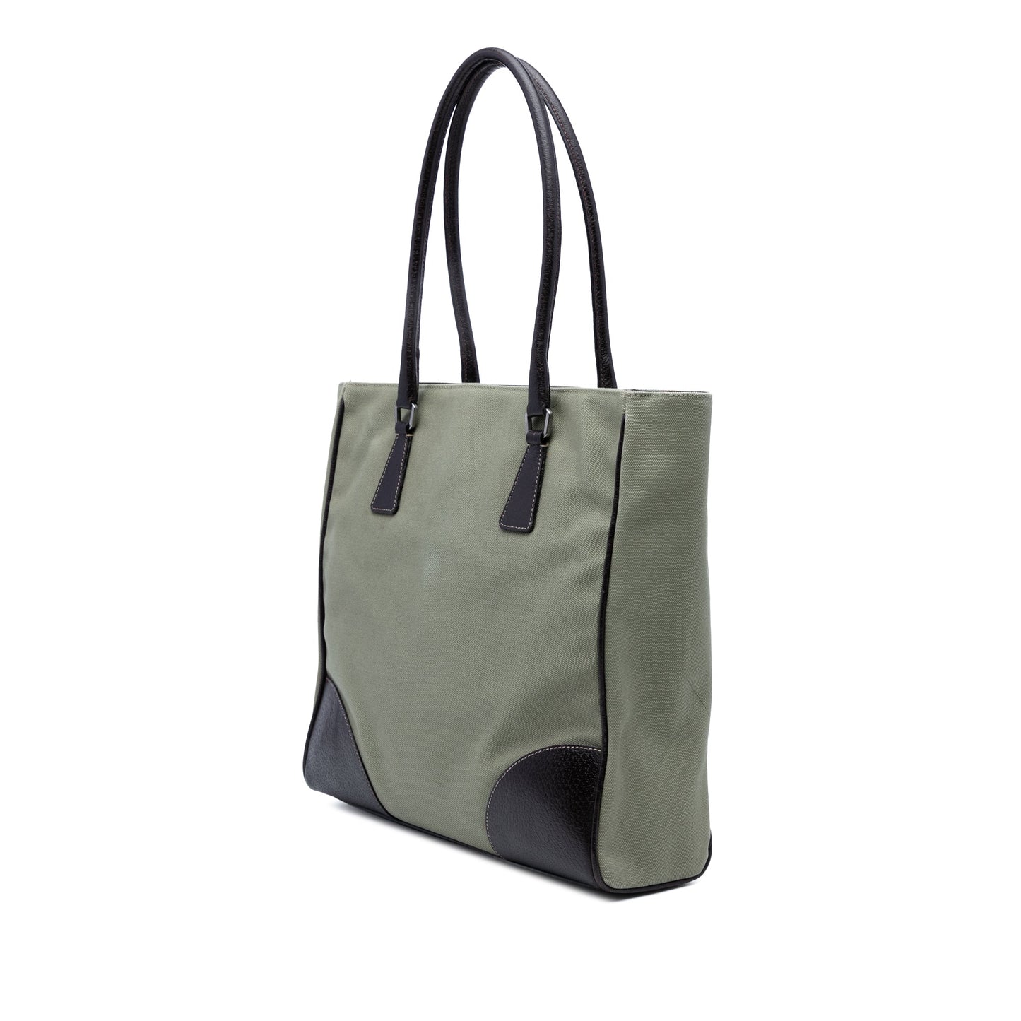 Prada Cinghiale Trimmed Canvas Canapa Tote