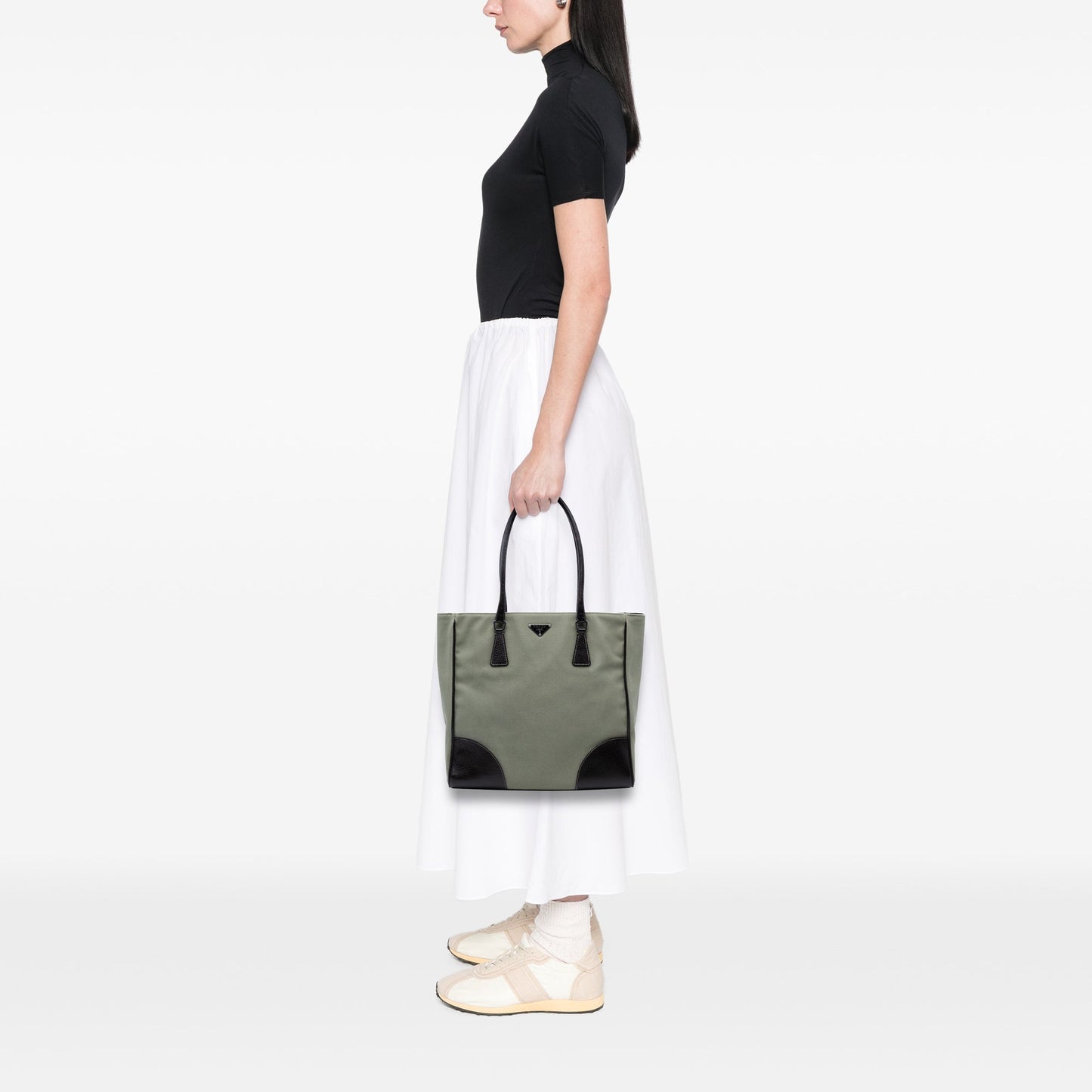 Prada Cinghiale Trimmed Canvas Canapa Tote