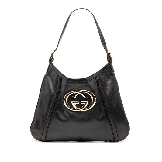 Gucci Calfskin Interlocking G Britt Shoulder Bag