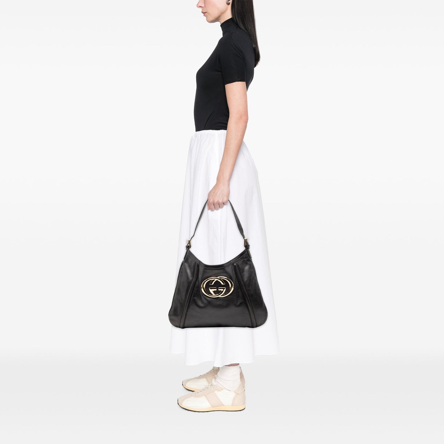 Gucci Calfskin Interlocking G Britt Shoulder Bag