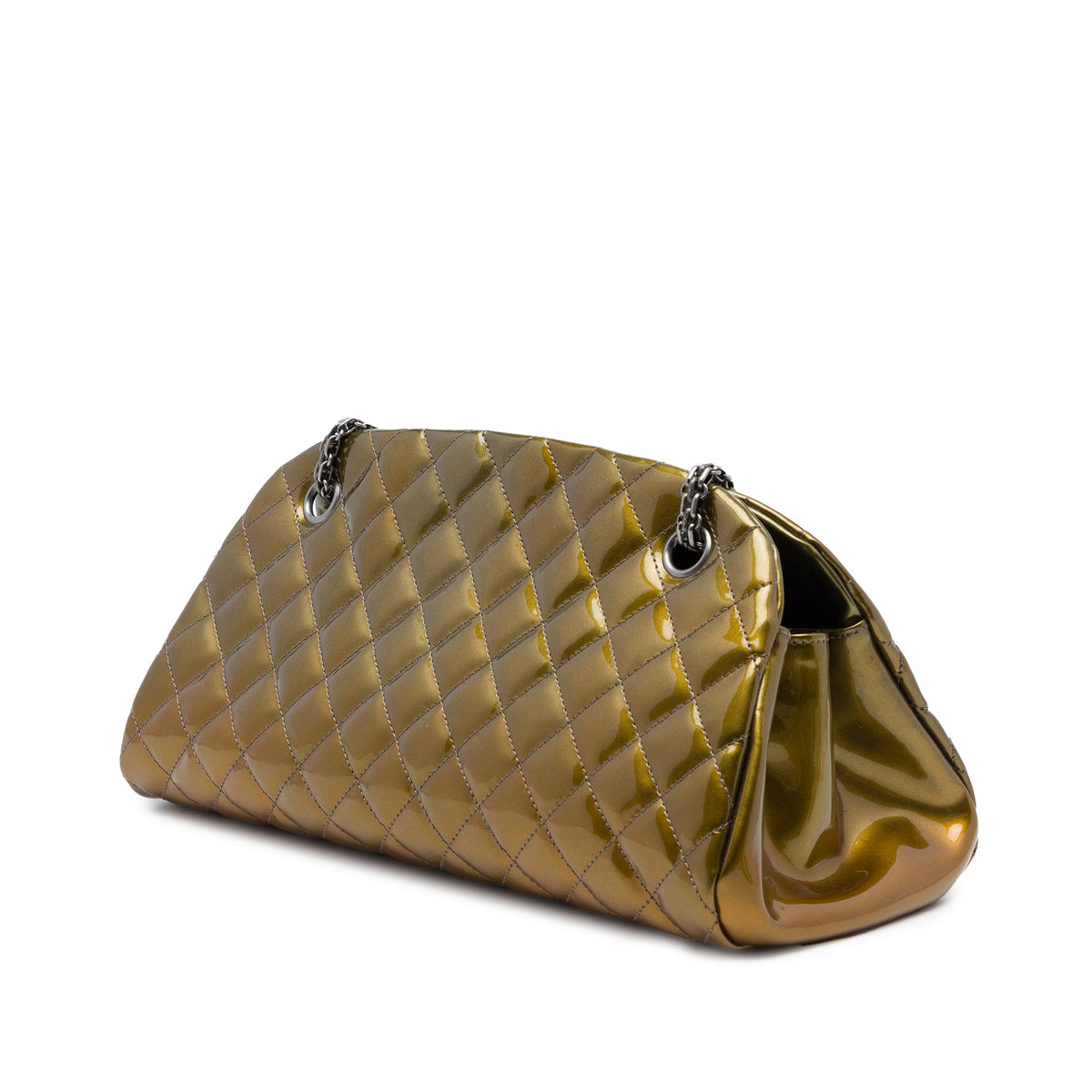 Chanel Medium Patent Ombre Just Mademoiselle Bowling Bag — Gold