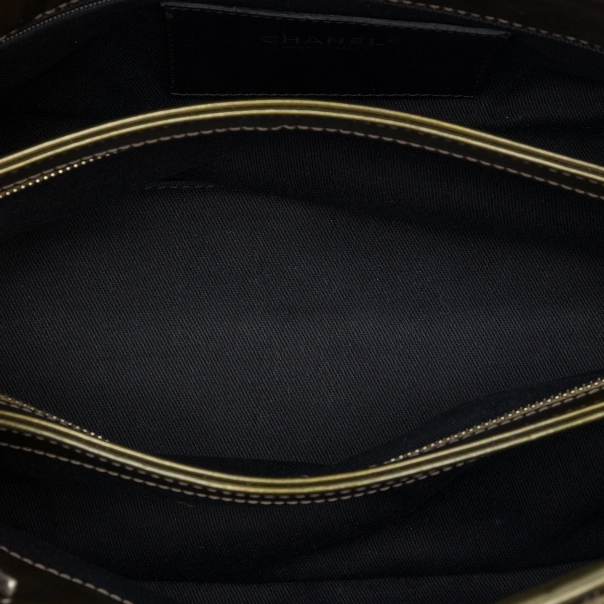 Chanel Medium Patent Ombre Just Mademoiselle Bowling Bag — Gold