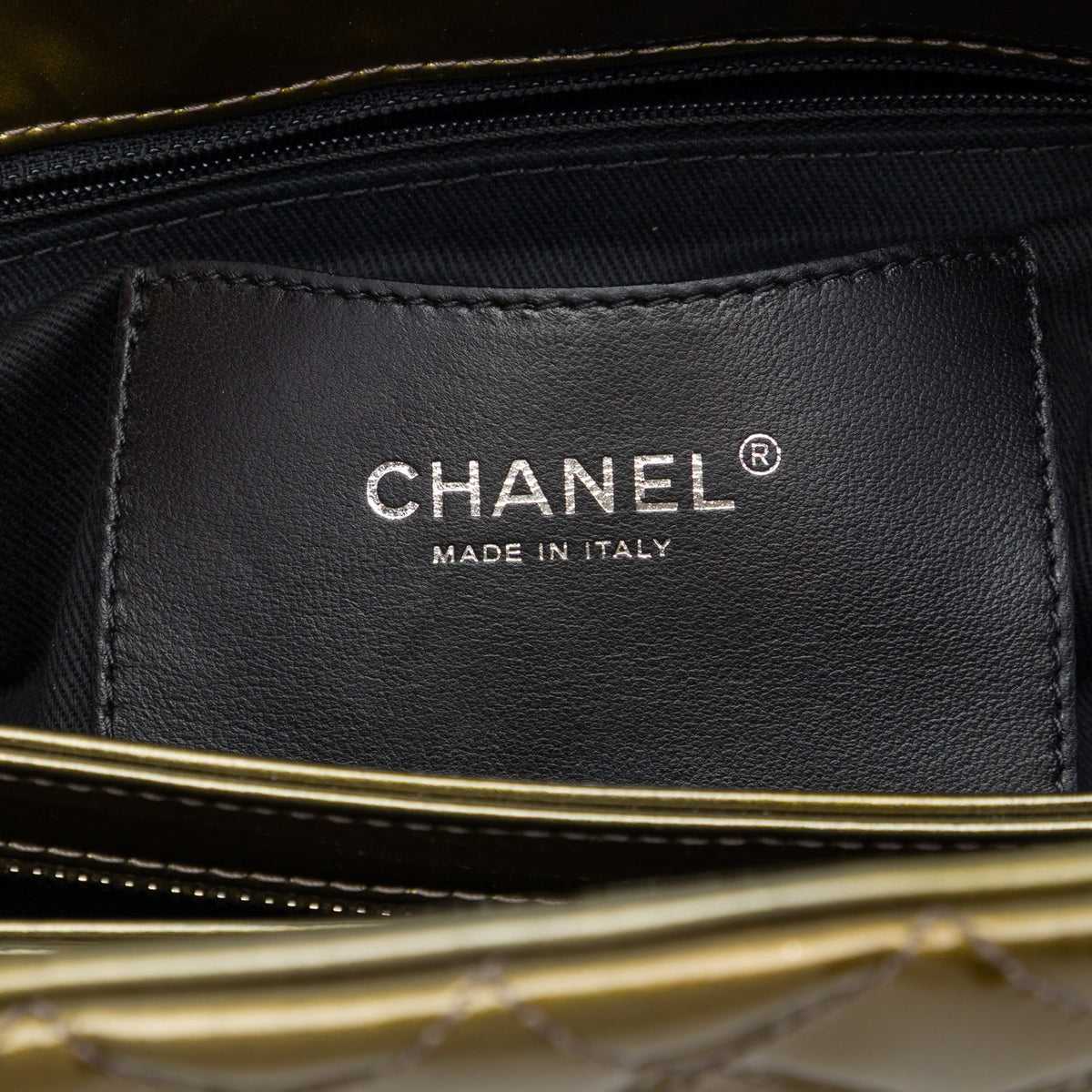Chanel Medium Patent Ombre Just Mademoiselle Bowling Bag — Gold