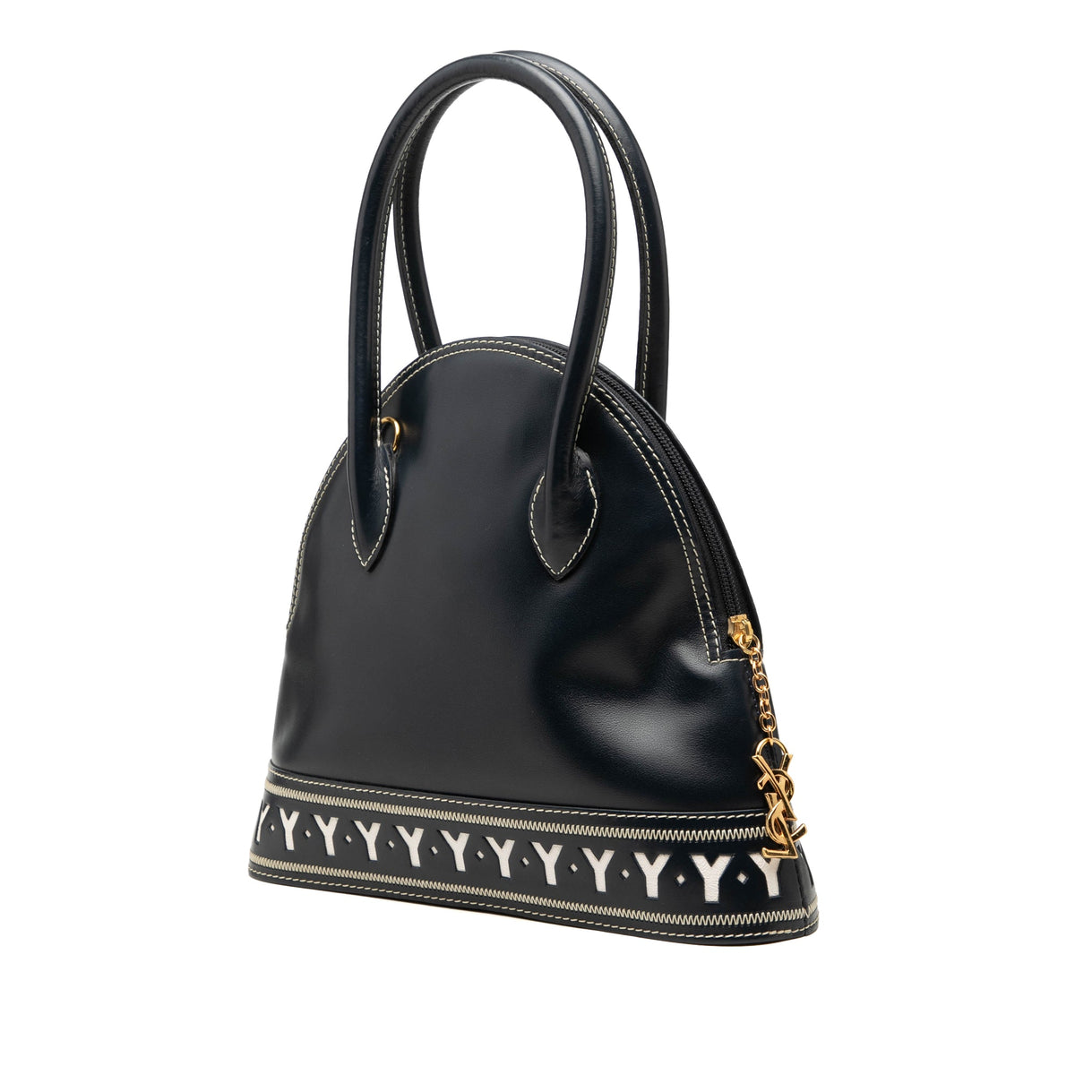 Saint Laurent Leather Y Cutout Satchel