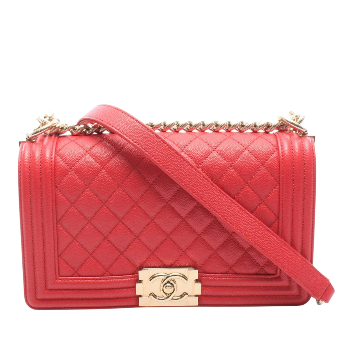 Chanel Old Medium Quilted Lambskin Boy Flap