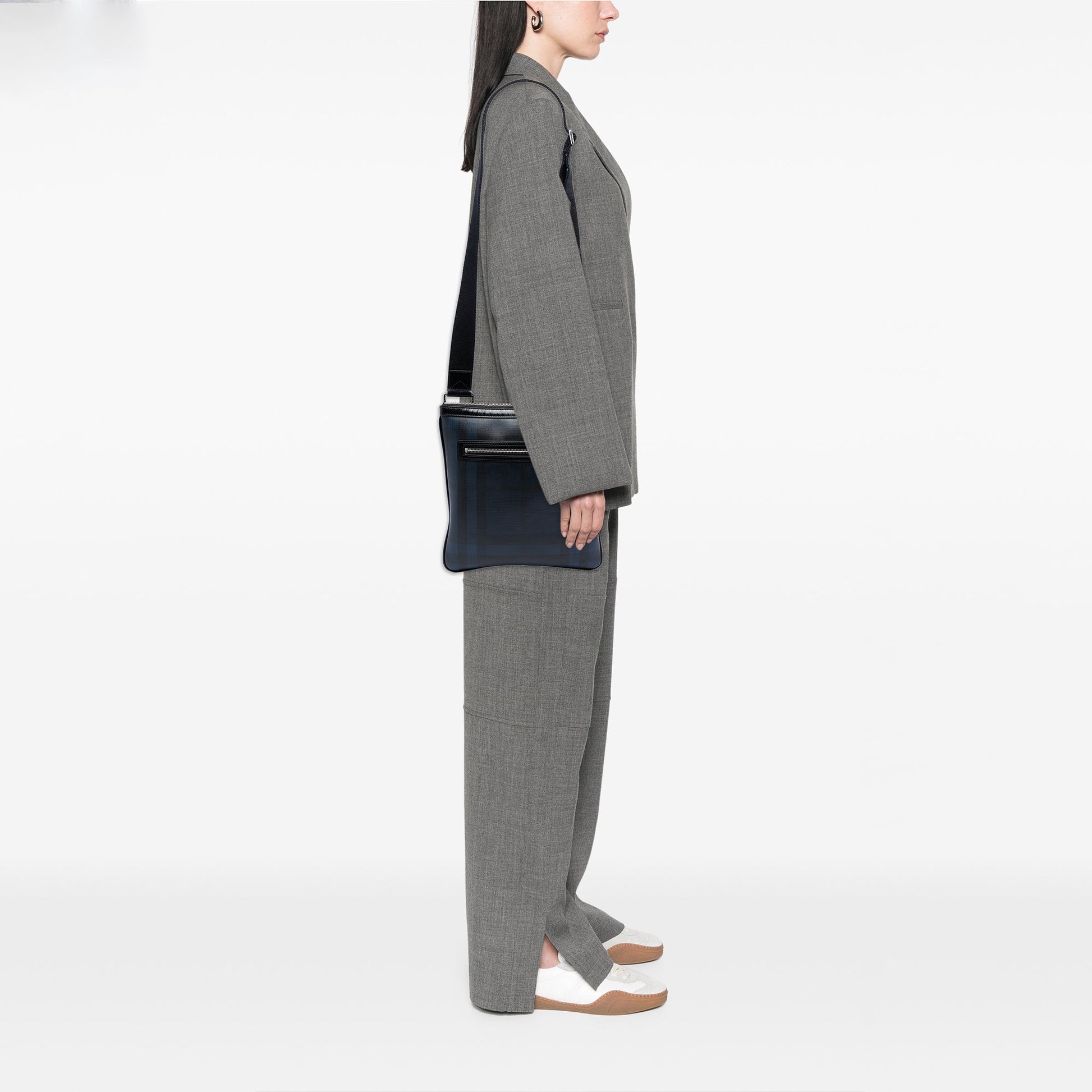 Burberry Smoke Check Coated Canvas Beckley Crossbody