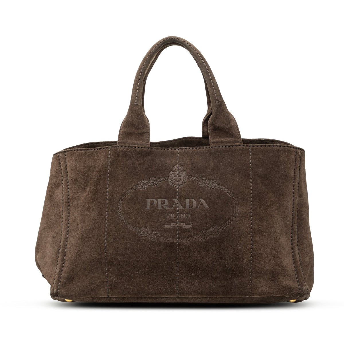 Prada Large Suede Canapa Logo Tote