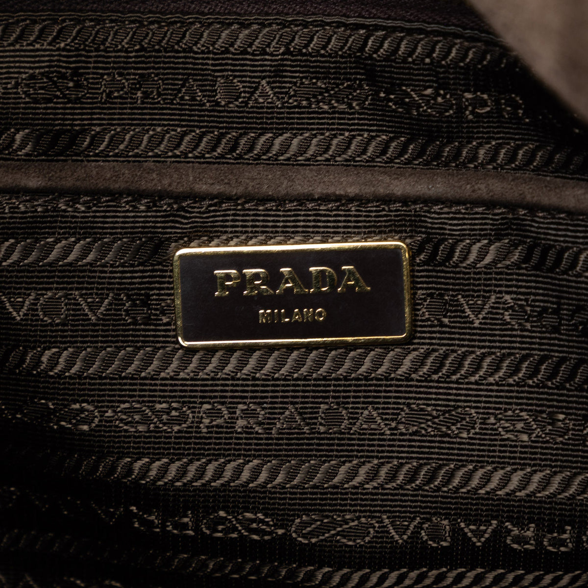 Prada Large Suede Canapa Logo Tote