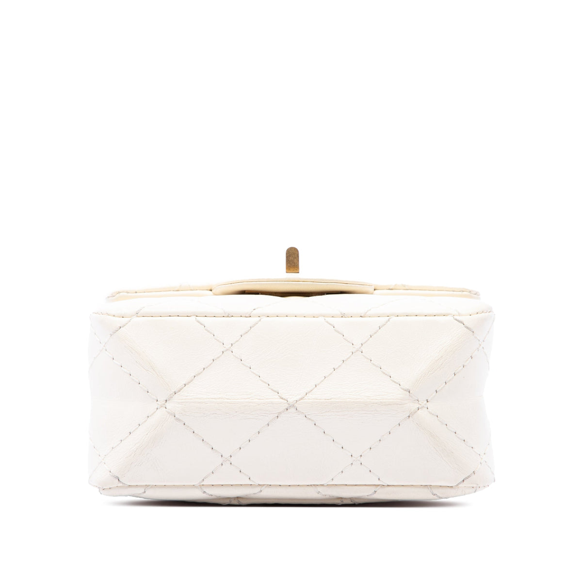 Chanel Mini Quilted Aged Calfskin 2.55 Reissue North South Flap — White