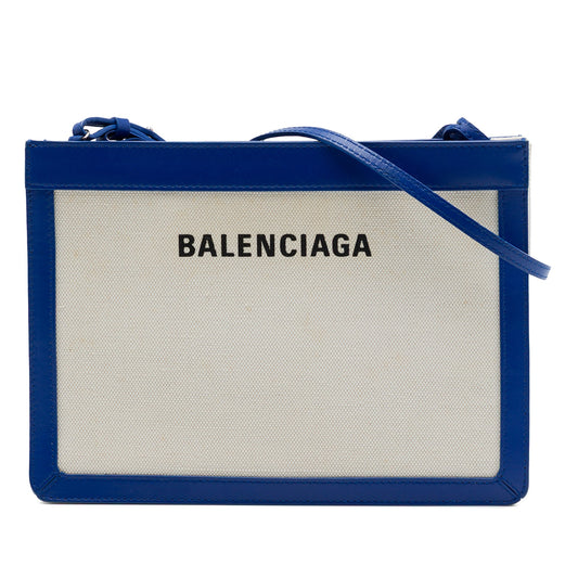 Balenciaga Canvas Navy Pochette Crossbody