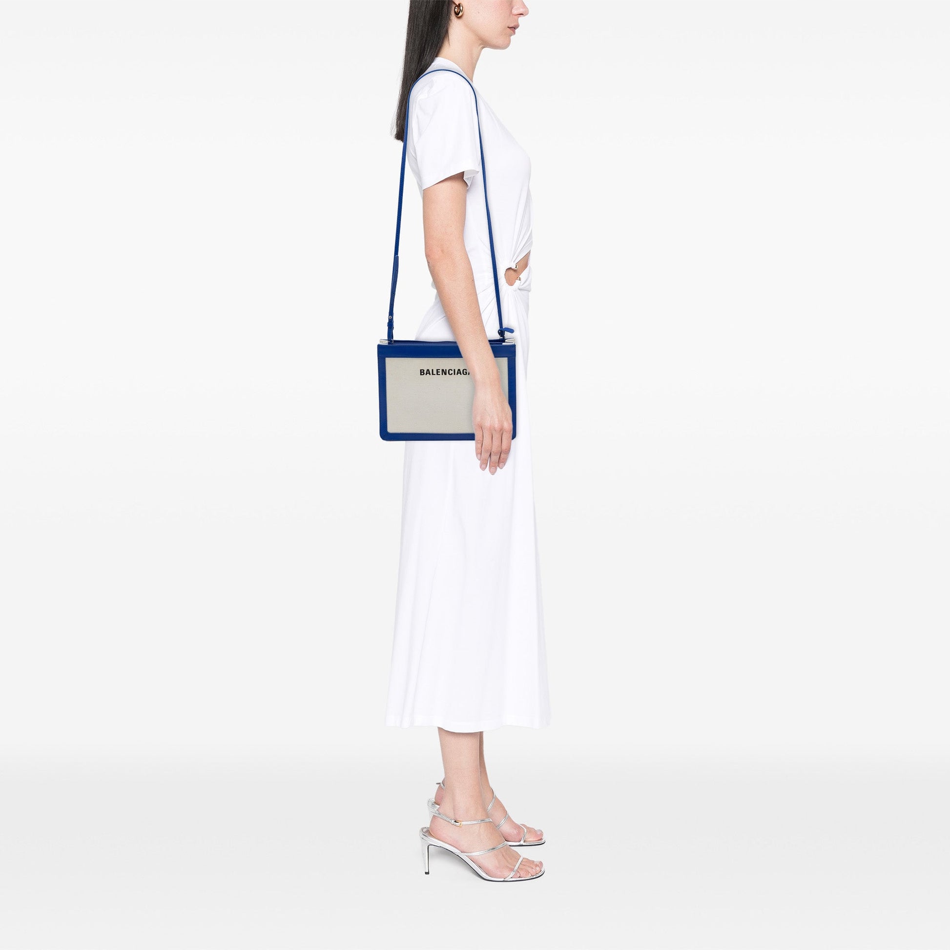 Balenciaga Canvas Navy Pochette Crossbody