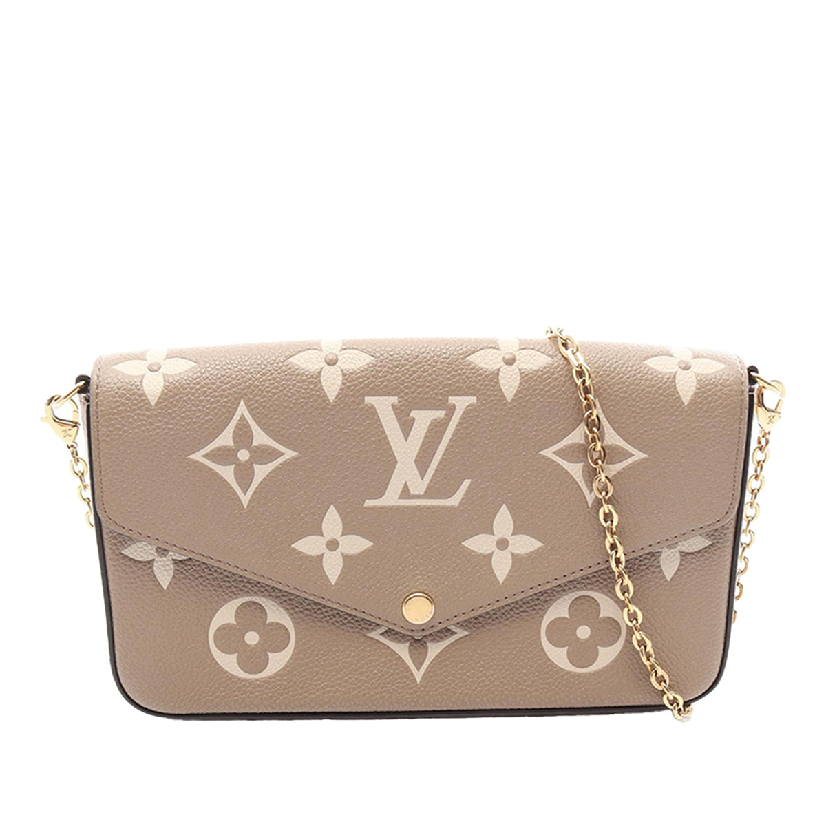 Louis Vuitton Bicolor Monogram Empreinte Pochette Felicie — Beige