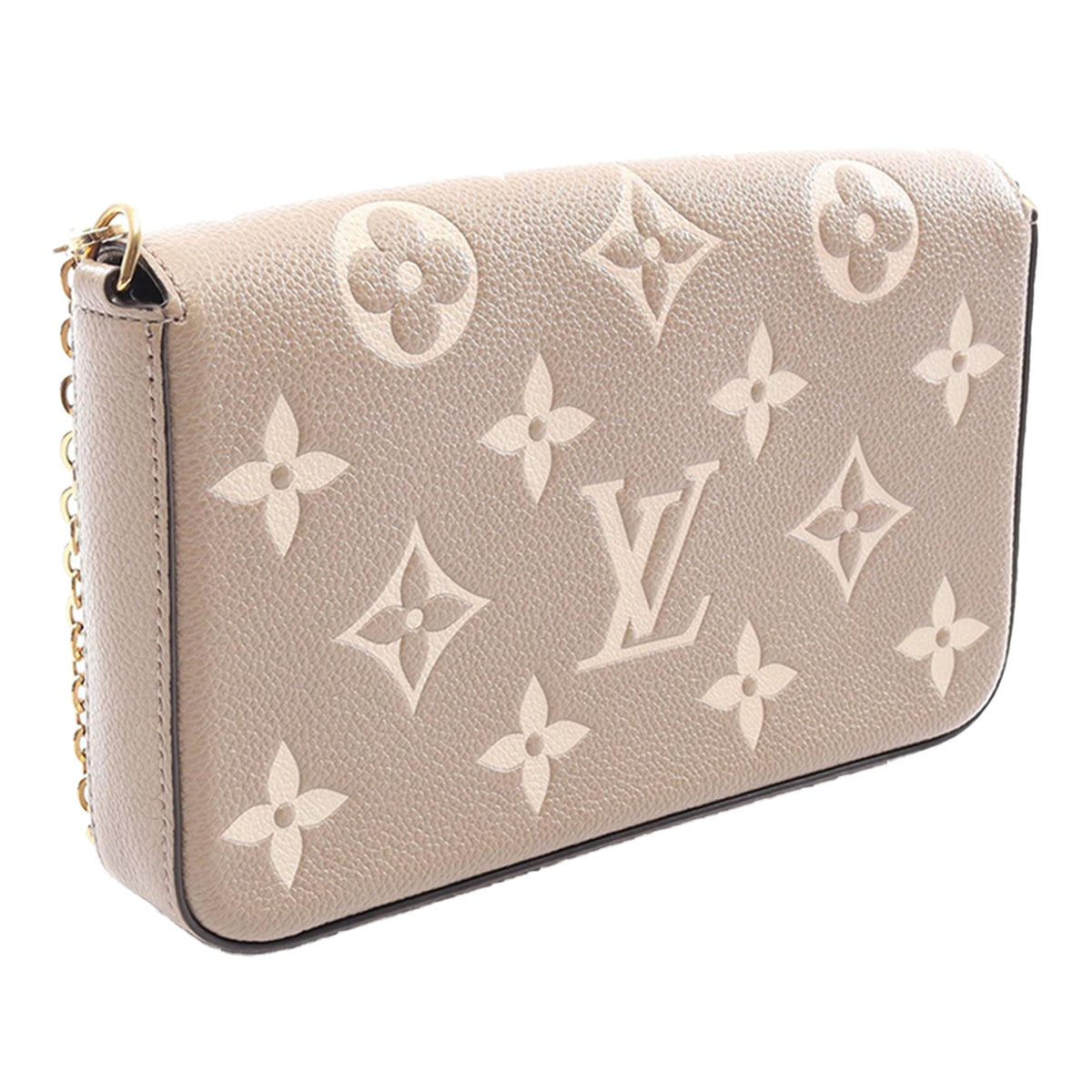Louis Vuitton Bicolor Monogram Empreinte Pochette Felicie — Beige