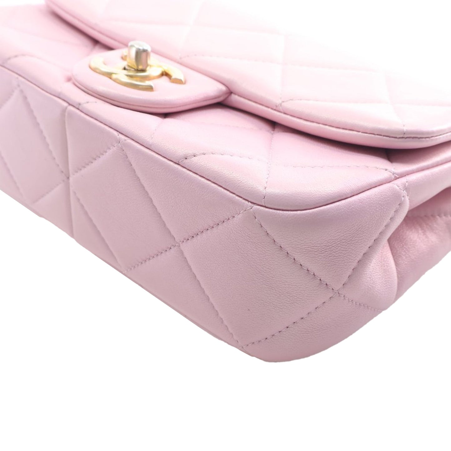 Chanel Mini Quilted  Iridescent Lambskin Pearly Flap