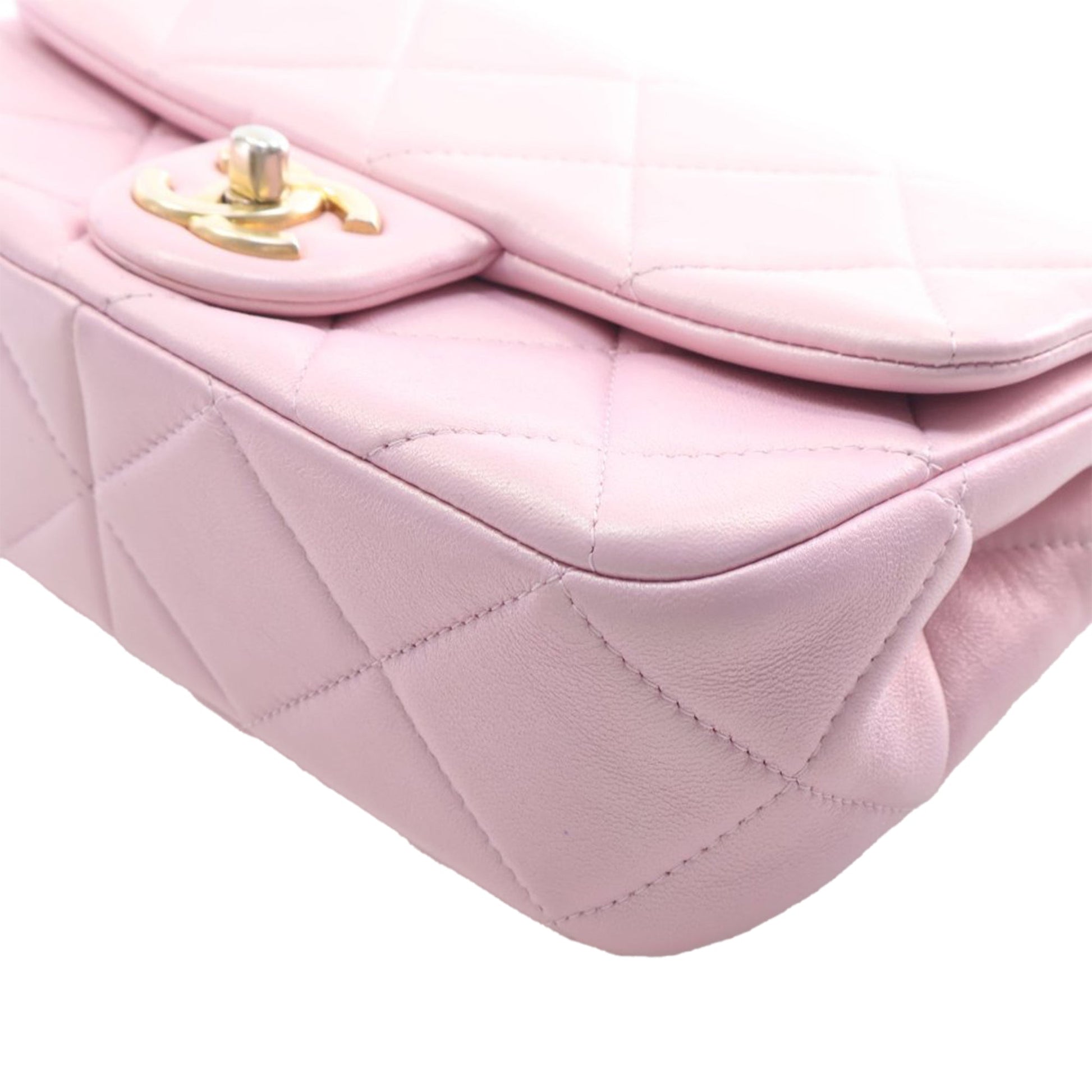 Chanel Mini Quilted  Iridescent Lambskin Pearly Flap